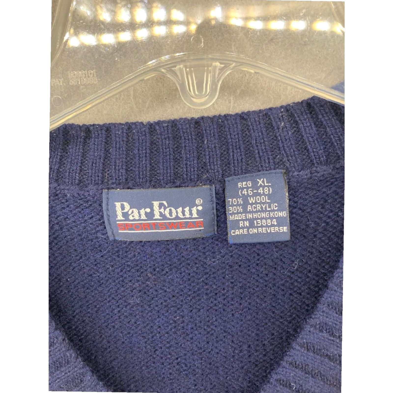 Vintage Mens Blue Argyle Sweater Vest XL Extra Large Golf V Neck Size US XL / EU 56 / 4 - 4 Thumbnail
