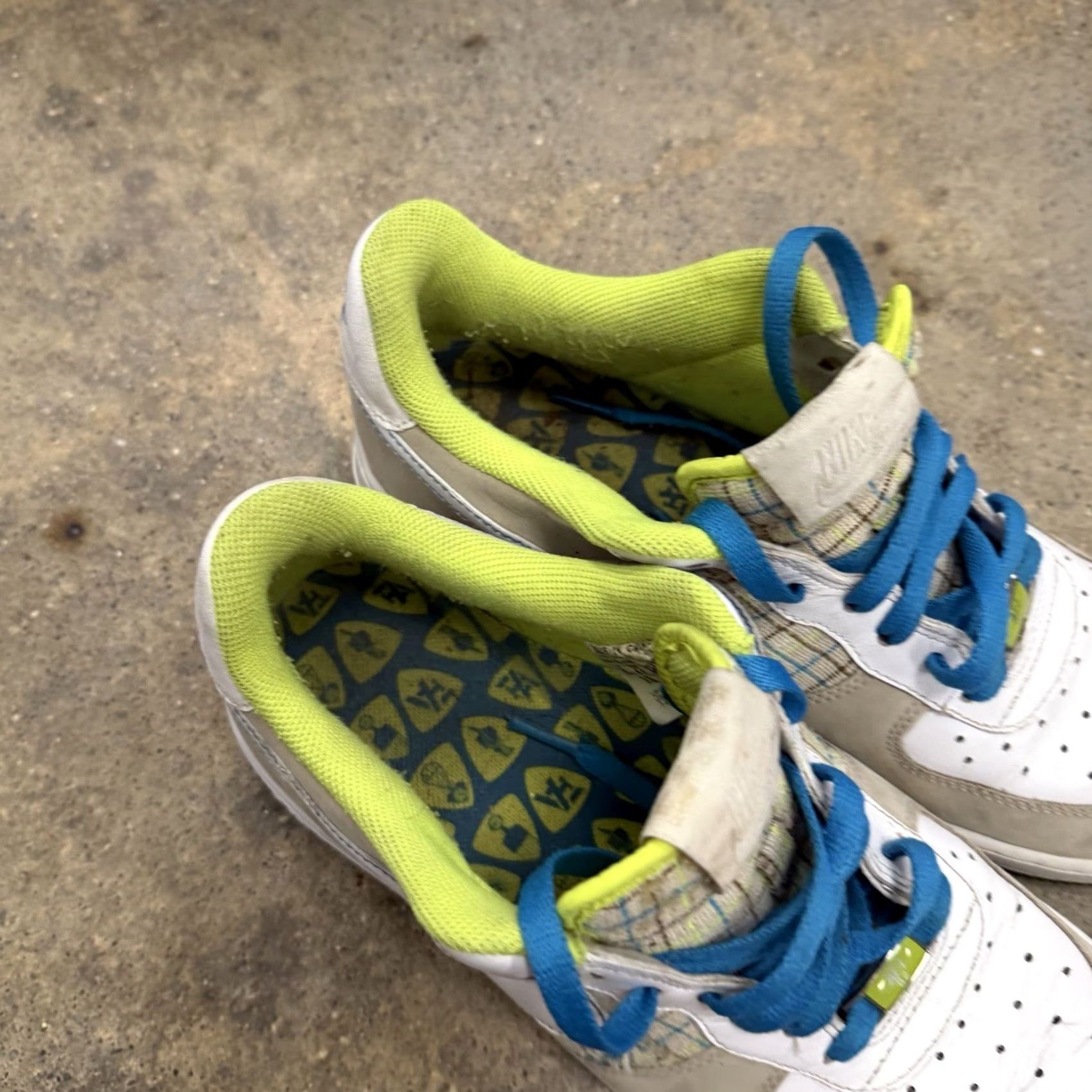 Nike VINTAGE Nike Air Force 1 Low '07 Net Plaid Volt Blue 2007 Wmns Size 9 AF1 315115-114 Sneakers Women Size US 7 / IT 37 - 3 Thumbnail