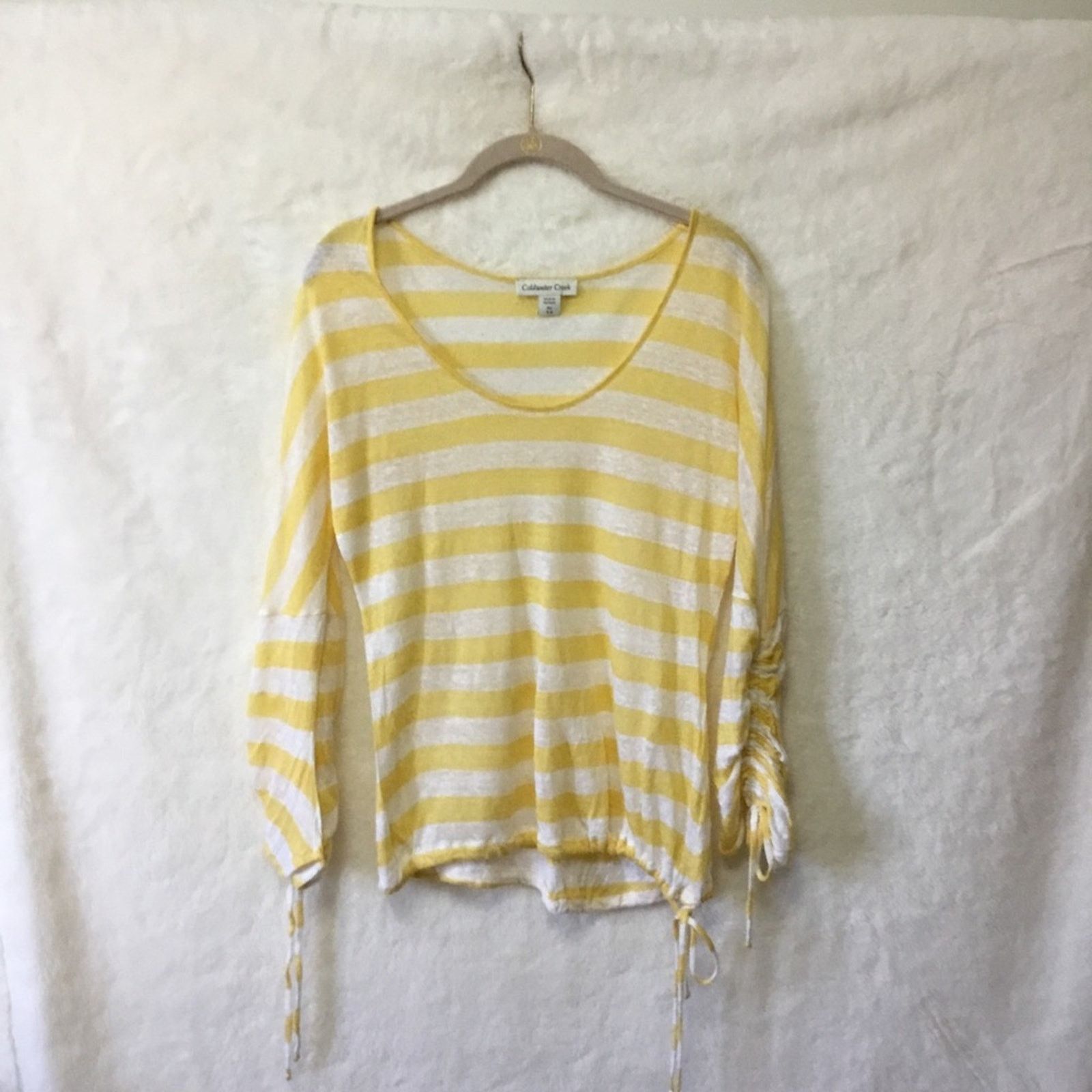 Coldwater Creek Coldwater Creek Yellow Stripped Long Sleeve Shirt Size XS / US 0-2 / IT 36-38 - 1 Thumbnail