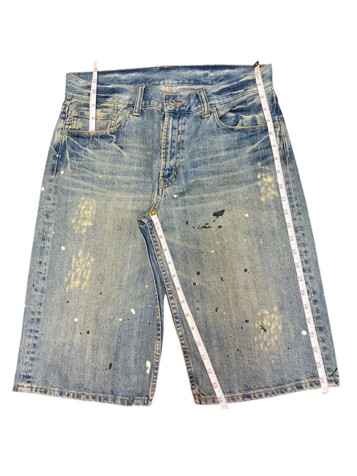 JNCO Vintage Japanese Brand Mud Wash Painted Distress Jean Shorts Size US 32 / EU 48 - 7 Thumbnail