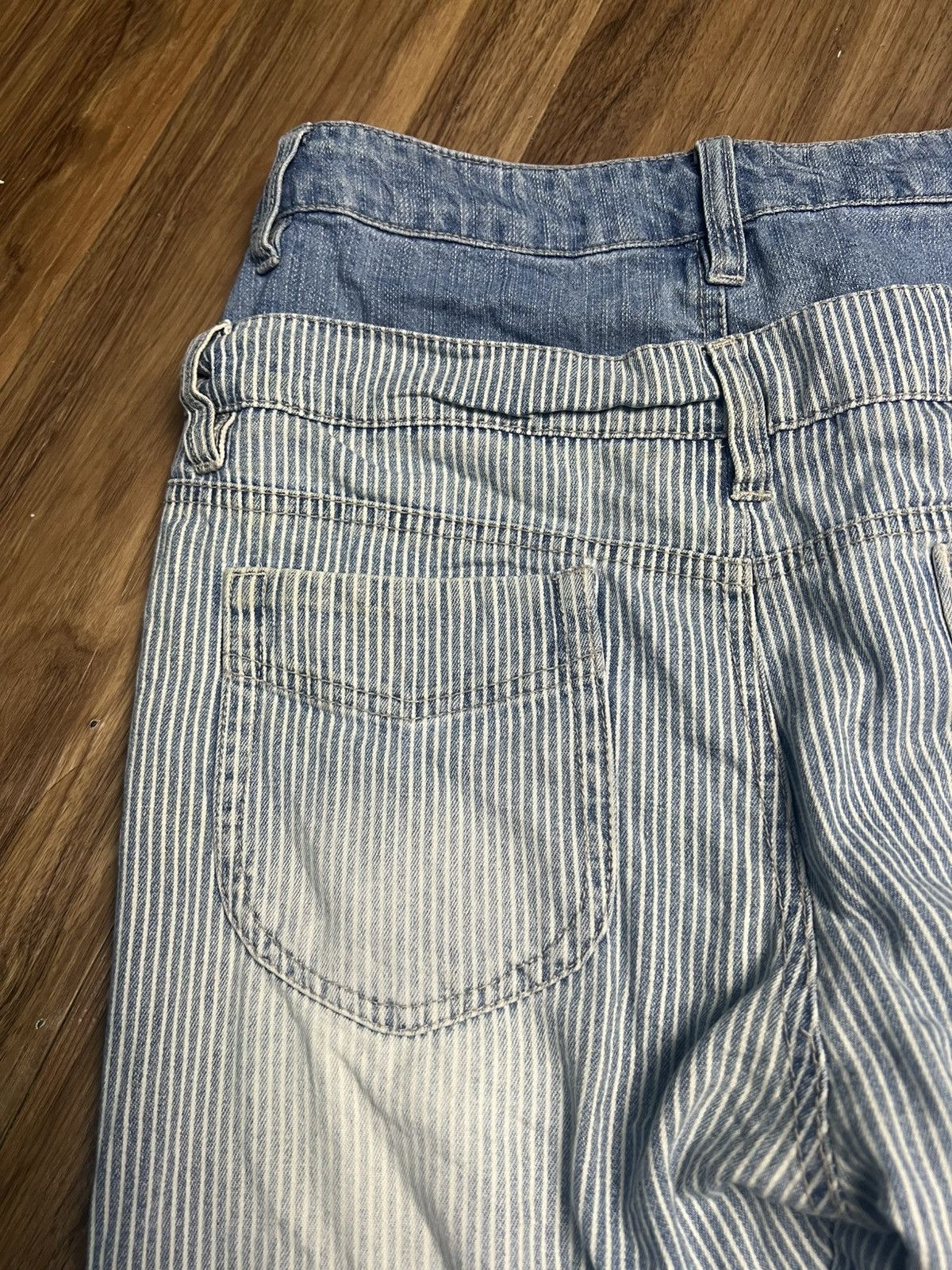 If Six Was Nine Vintage Cutie Blonde Bio-Stone Wash Pinstripe Jeans (40) Size 32" / US 10 / IT 46 - 19 Thumbnail