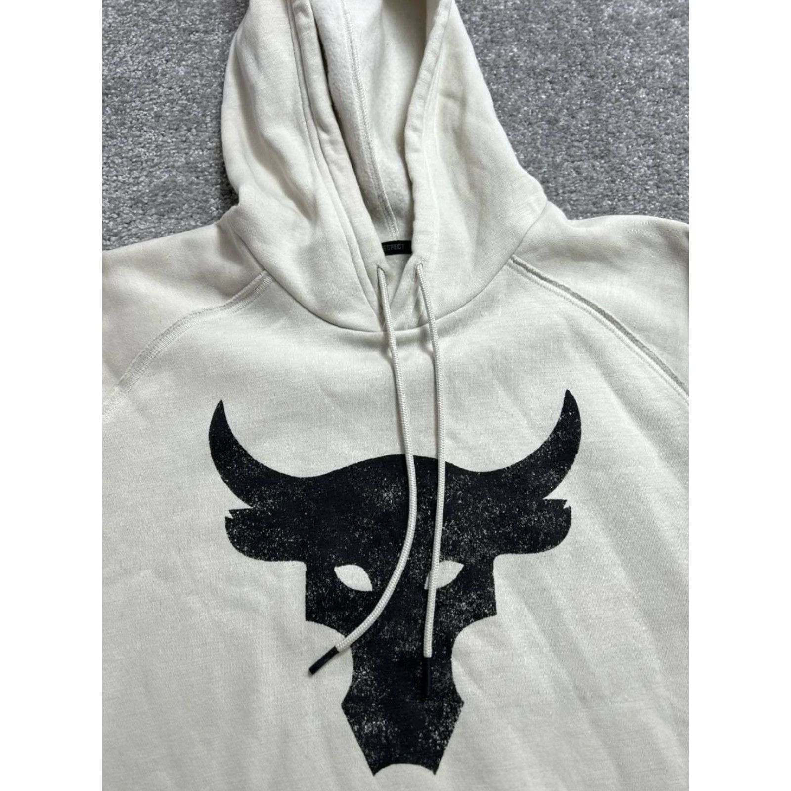 Under Armour Under Armour Project Rock Terry Hoodie Mens Small Beige Fleece Lined Loose Fit Size US S / EU 44-46 / 1 - 2 Thumbnail
