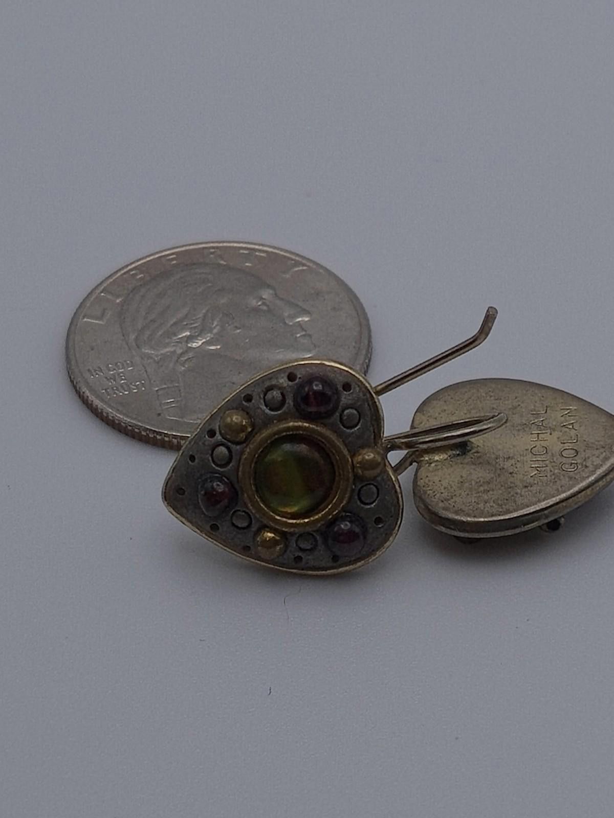 Other Michal Golan Mixed Metal Heart Earrings w/ Cabochon Size ONE SIZE - 4 Thumbnail