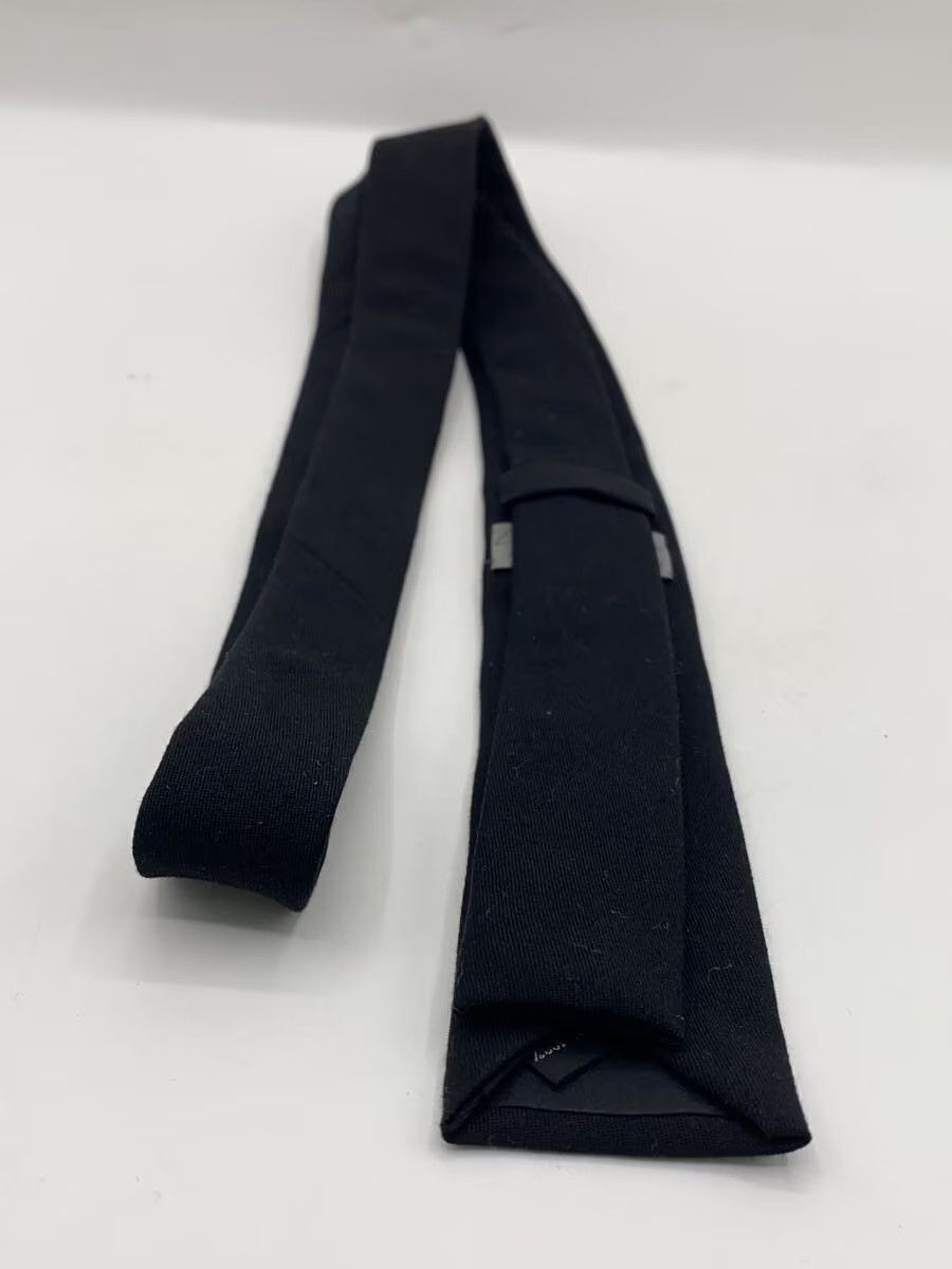 Yohji Yamamoto YOHJI YAMAMOTO Wool Black Solid Men's Tie Size ONE SIZE - 4 Thumbnail