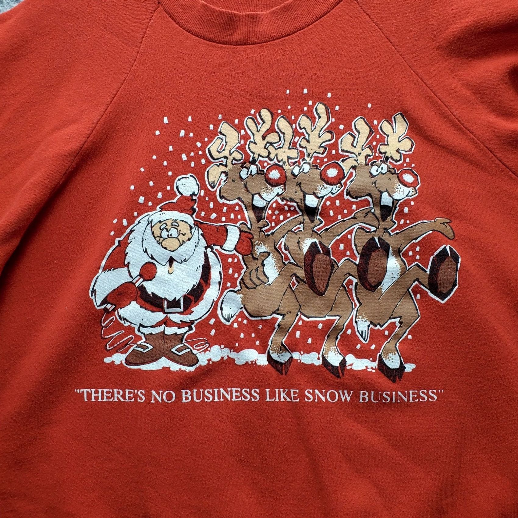 Vintage TNT Unisex Shirt XL Red Santa & Reindeers Christmas Sweatshirt Santa Claus Holiday Christmas TNT by Trau & Loevner Unisex Adults Mens Women Size US XL / EU 56 / 4 - 6 Thumbnail
