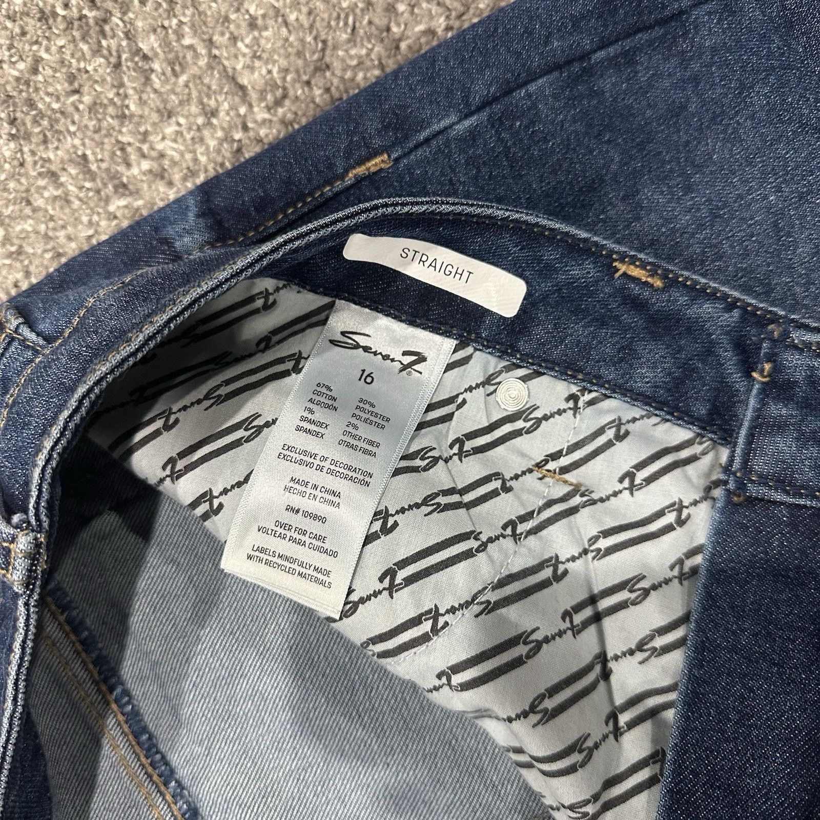 Seven 7 Seven7 The Straight Jeans Womens Size 16 Blue Denim Y2K Size 40" / US 18 - 4 Thumbnail