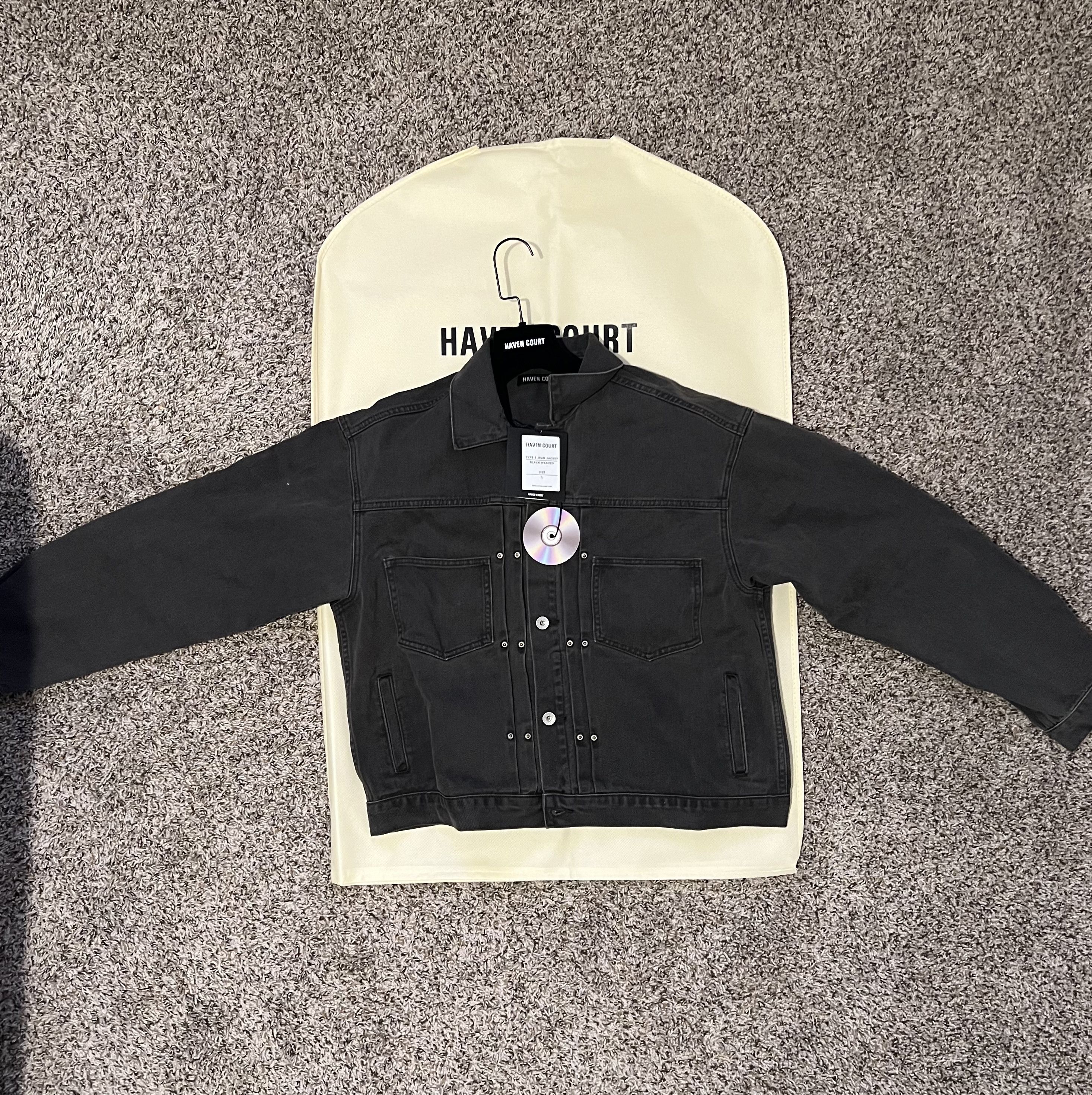 image of Haven Court Graphite Type Ii Jacket in Vintage Wash Black, Men's (Size Large)