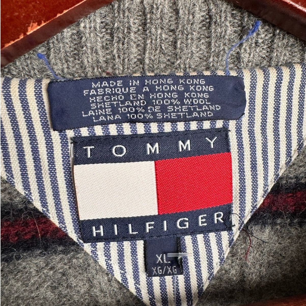 Tommy Hilfiger × Vintage VTG Tommy Hilfiger Striped Sweater Mens XL 100% Wool Size US XL / EU 56 / 4 - 7 Thumbnail