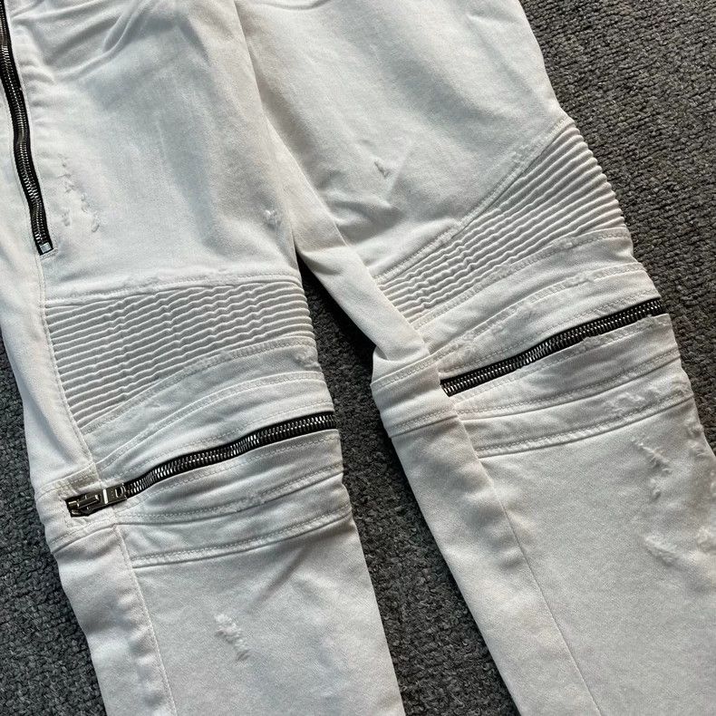 Amiri Amiri white zipper denim jeans Size US 27 - 2 Thumbnail