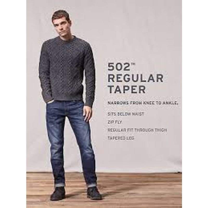 Levi's LEVI’S® 502™ REGULAR TAPER FIT STRETCH JEANS BLACK 36 x 30 Size US 36 / EU 52 - 4 Thumbnail