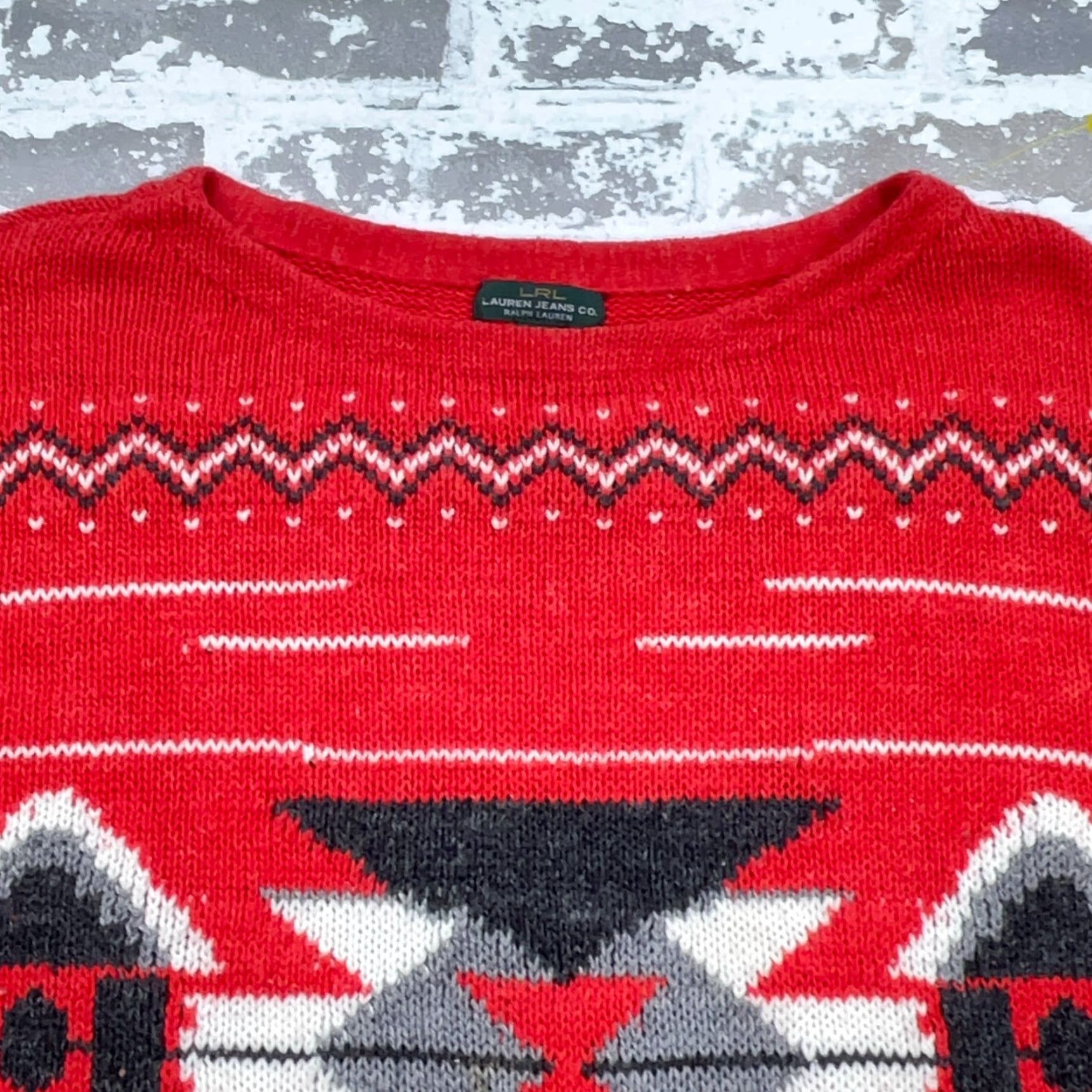 Ralph Lauren Lauren Ralph Lauren Sweater Women Small Red Aztec Southwestern Tribal Knit LRL Size S / US 4 / IT 40 - 3 Thumbnail