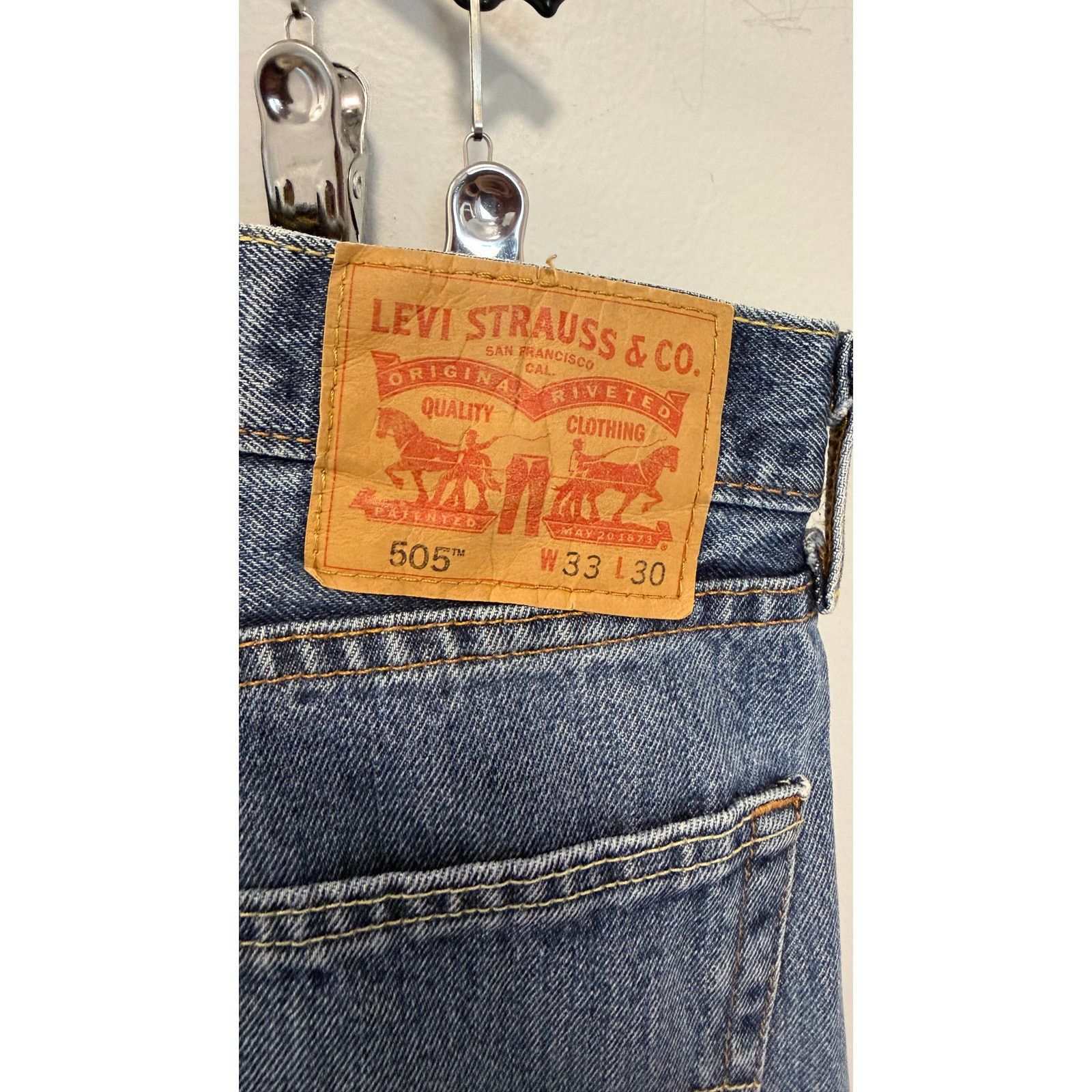 Levi's Levi 505 Regular Fit 33/30 Mens Medium Wash Jeans Size US 33 - 3 Thumbnail