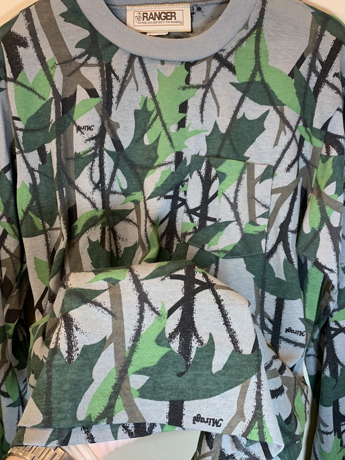 Vintage RARE* Vintage 70’s Ranger Mirage Camo Single Stitch LS Shirt Size US L / EU 52-54 / 3 - 5 Thumbnail
