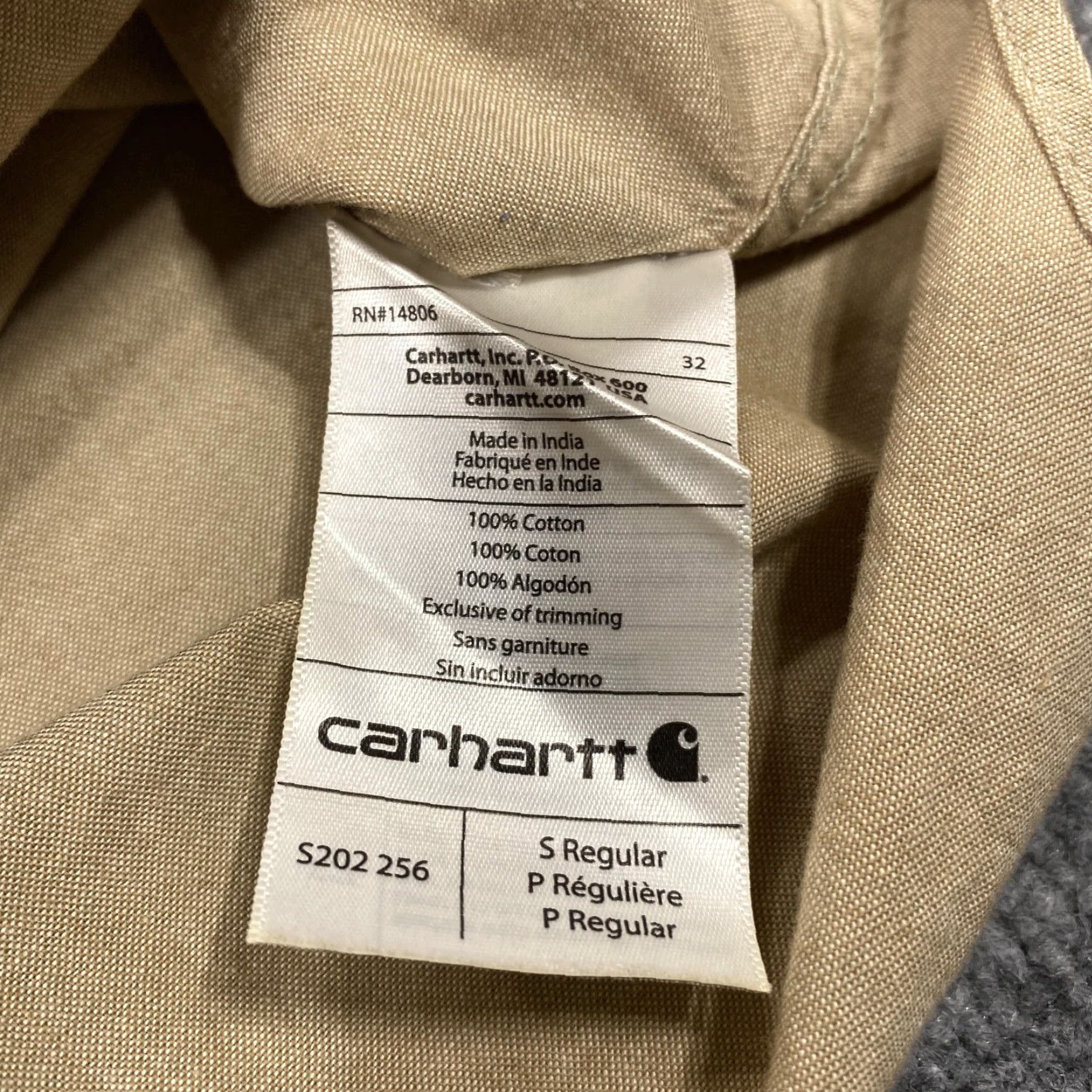 Carhartt Carhartt Shirt Mens S Beige Twill Long Sleeve Button Up Pockets Workwear Size US S / EU 44-46 / 1 - 4 Thumbnail