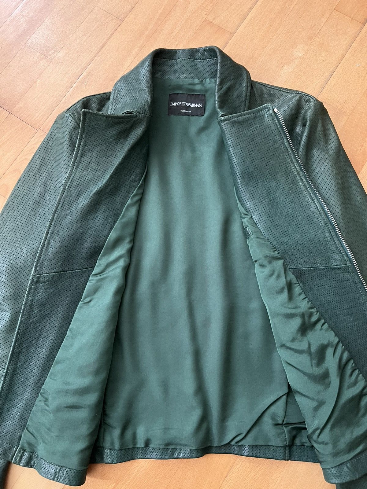 Emporio Armani 2014 Emporio Armani side zip perforated leather jacket Size US S / EU 44-46 / 1 - 7 Thumbnail