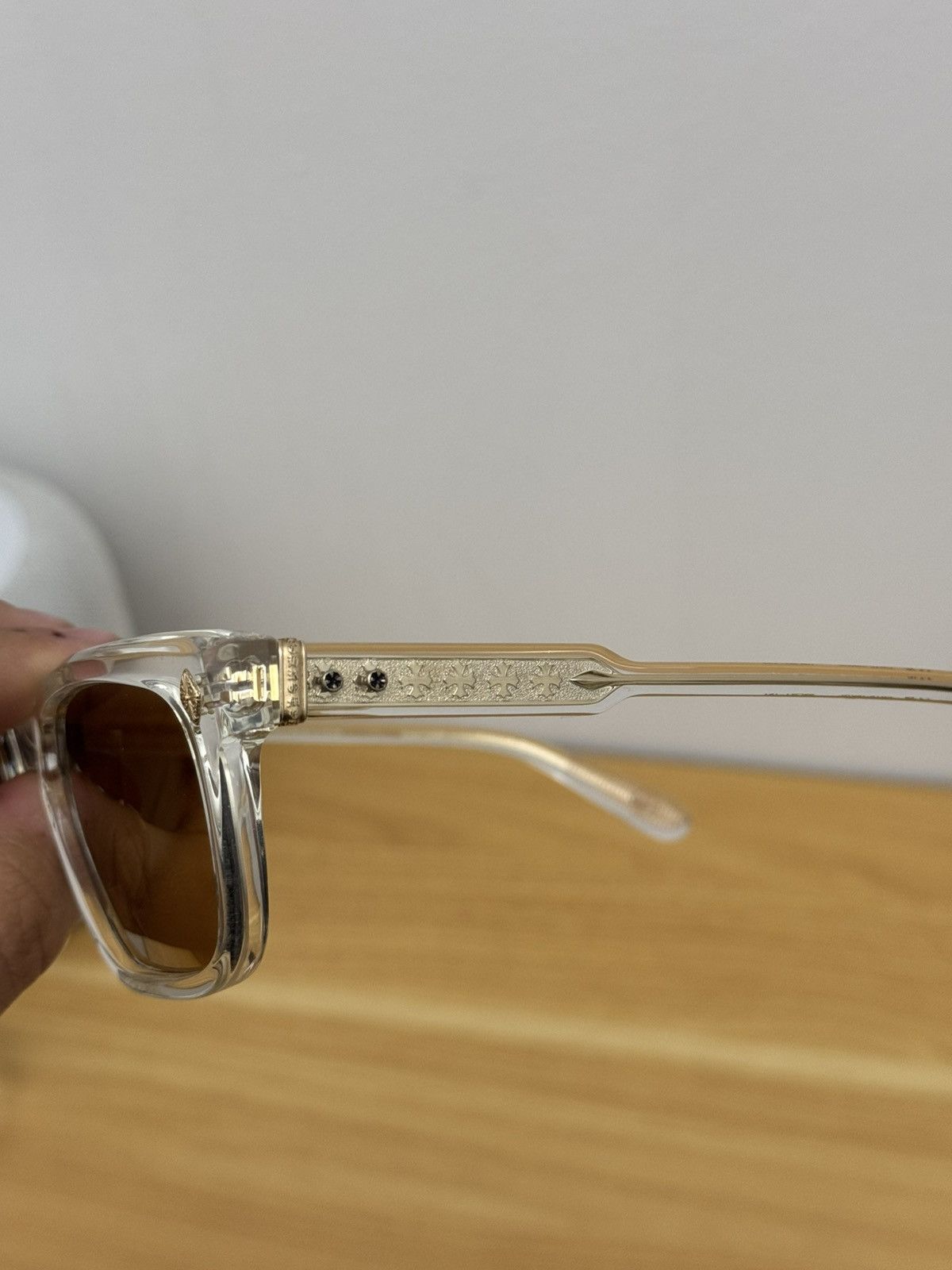 Chrome Hearts Chrome Hearts Ambidixtrous Crystal 18k Gold Glasses Size ONE SIZE - 12 Thumbnail