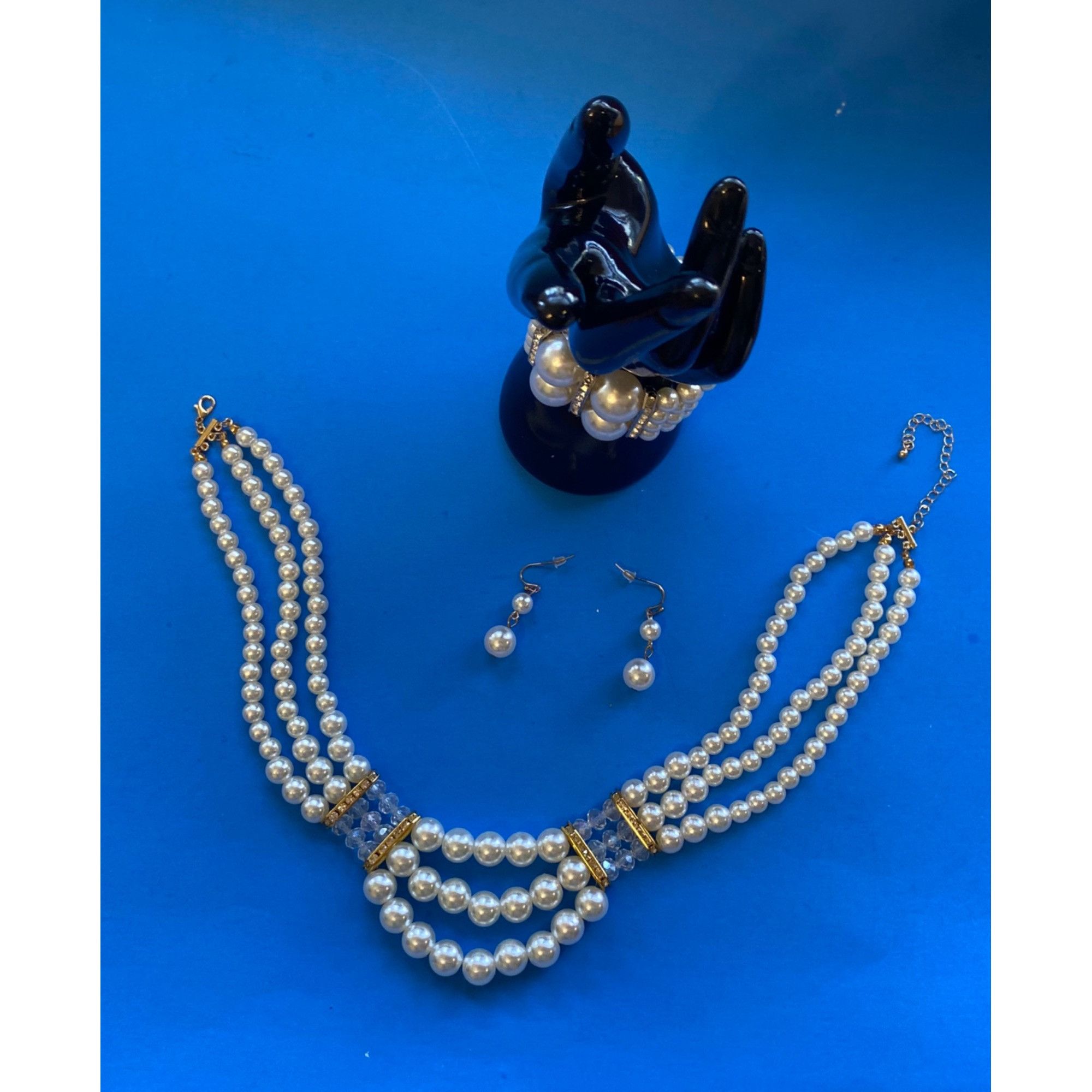 Other Faux Pearl 3pc Set W/Necklace,Bracelet&Earrings Goldtone&Cry Size ONE SIZE - 16 Thumbnail