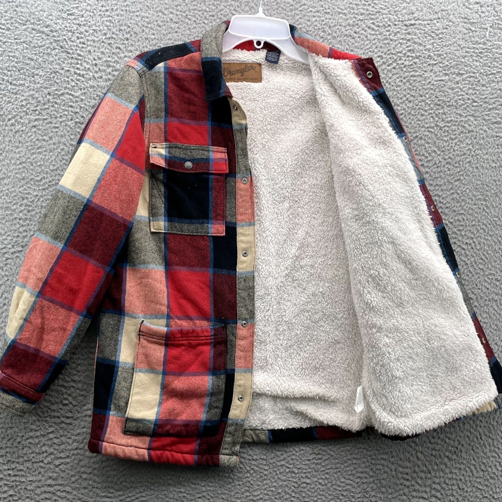 Wrangler Wrangler Western Flannel Jacket Women XL Red Plaid Sherpa Lined Button-Up Gorpcore 90s Size XL / US 12-14 / IT 48-50 - 4 Thumbnail