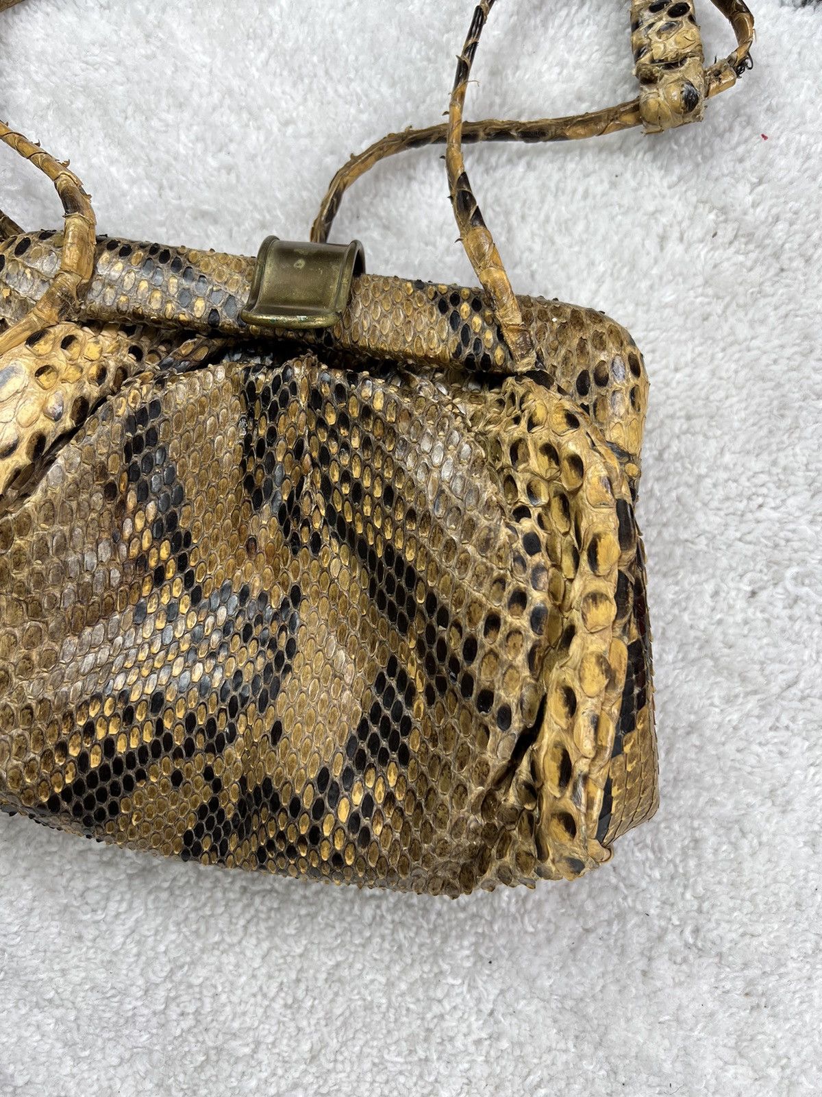 Leather Retro Vintage Antique Leather Snake Italy Shoulder Bag Size ONE SIZE - 4 Thumbnail