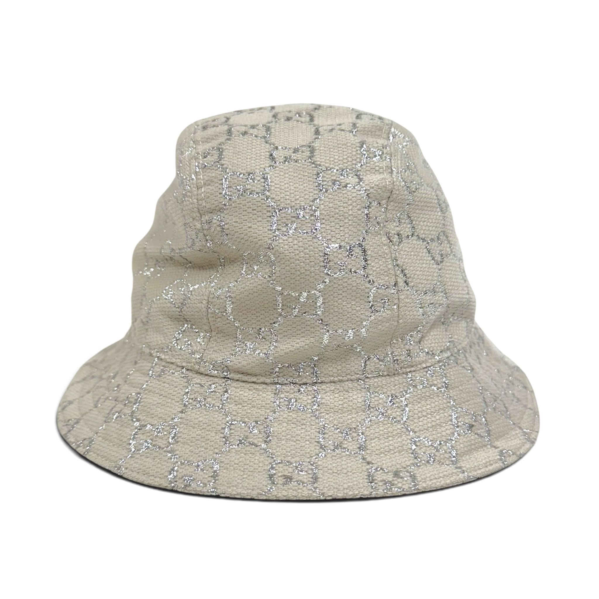 Gucci GG Lame Bucket Hat White Silver Size ONE SIZE - 1 Thumbnail