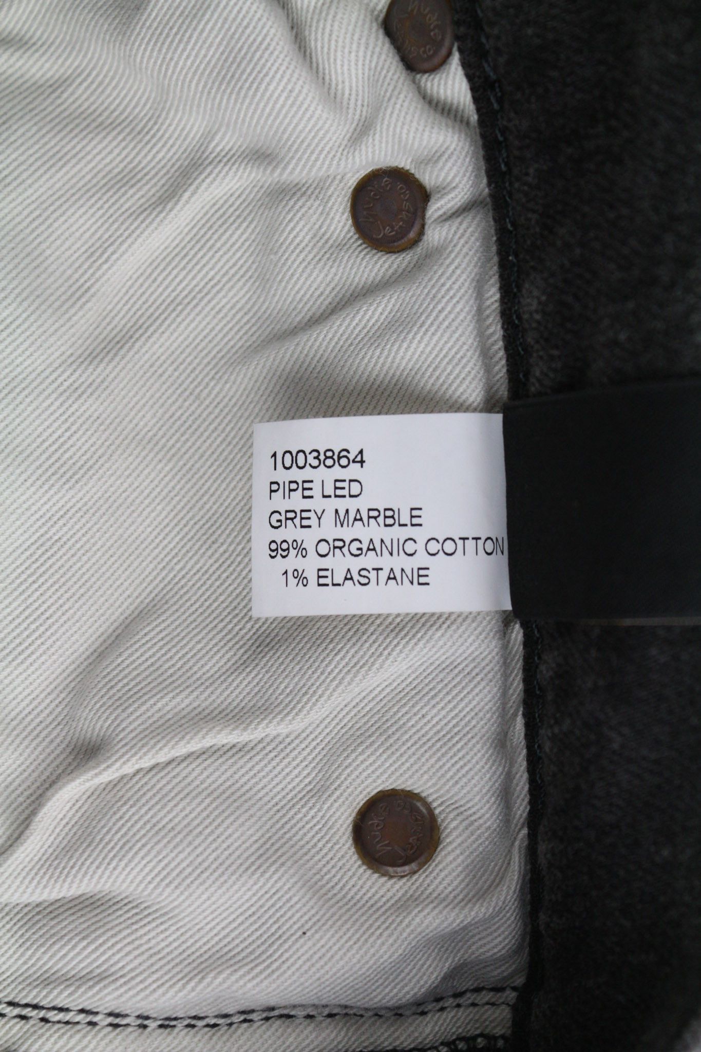 Nudie Jeans PIPE LED W28/L32 Grey Marble Organic Skinny Zipper 81919 Size US 28 / EU 44 - 8 Thumbnail