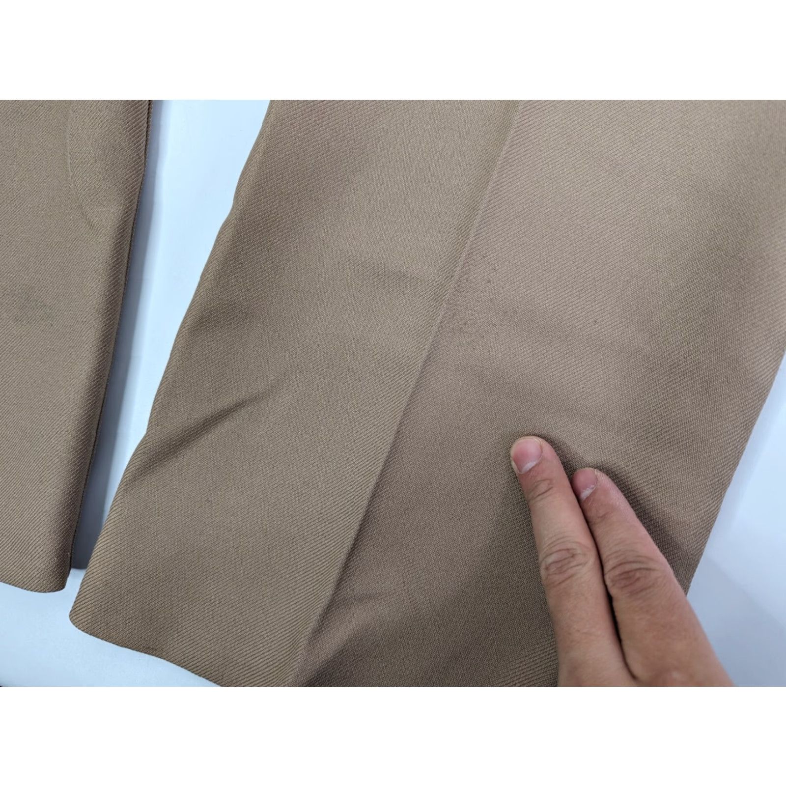 Wrangler Wrangler Mens 36x27 Tan Pant Regular Bootcut USA Made 82682TN Jeans Dress Pants Front Flat Front Polyester Button Logo Regular Fit Brown Men Size US 36 / EU 52 - 7 Thumbnail