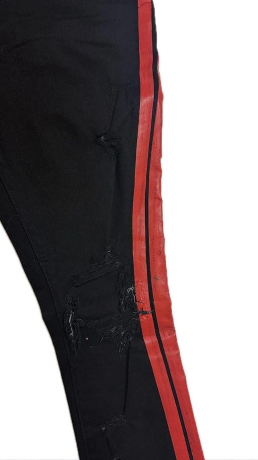 Amiri Amiri Red Track Black Jeans Size US 30 / EU 46 - 3 Thumbnail