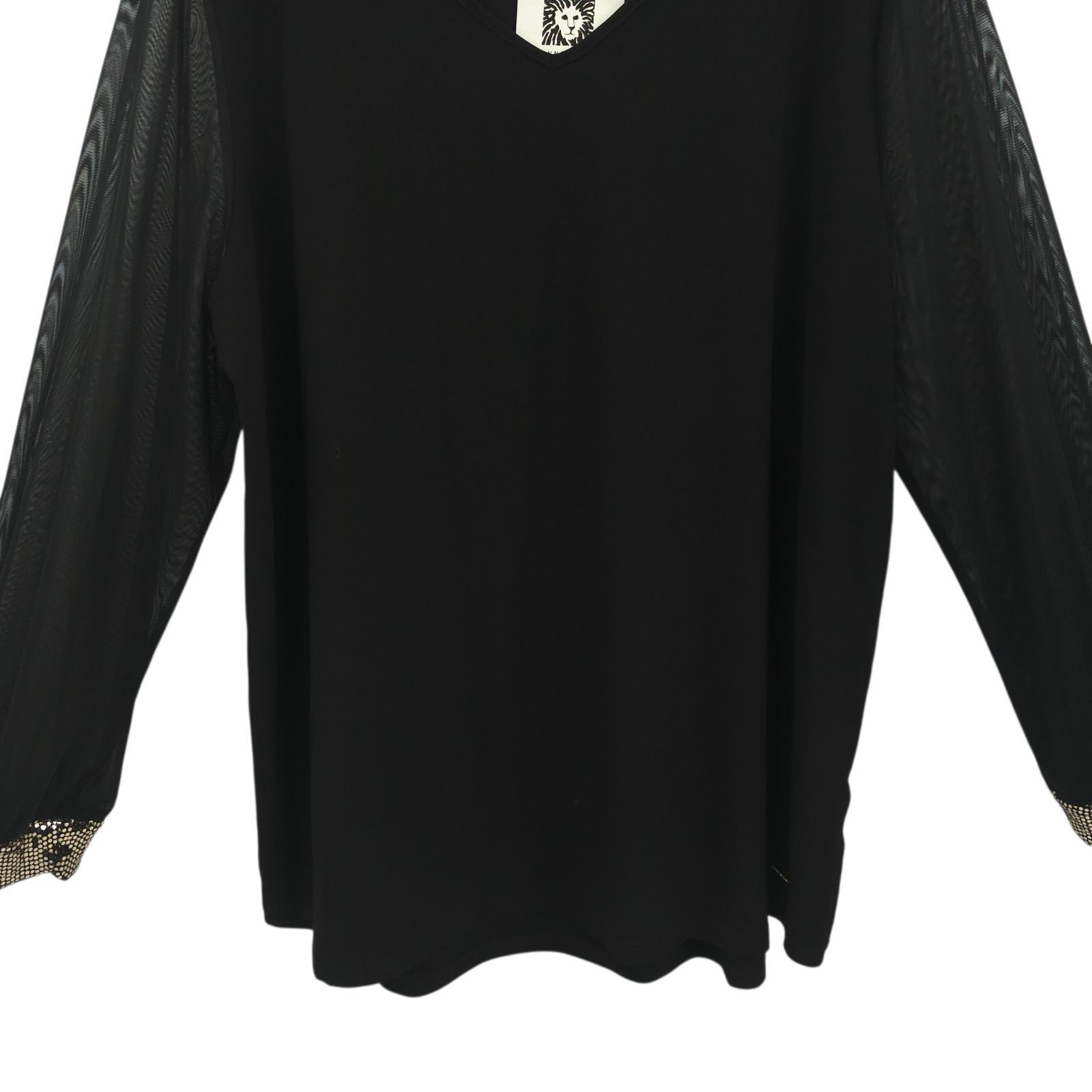 Anne Klein Anne Klein Black V-Neck Top Blouse Womens XL Sheer Mesh Long Size XL / US 12-14 / IT 48-50 - 11 Thumbnail