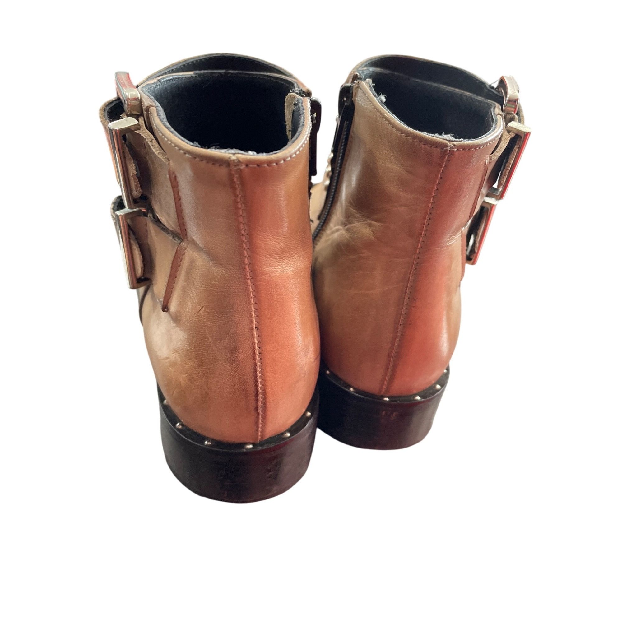 Other Charles David Chief womans Taupe Leather Studded Ankle Boots Size US 8.5 / IT 38.5 - 4 Thumbnail