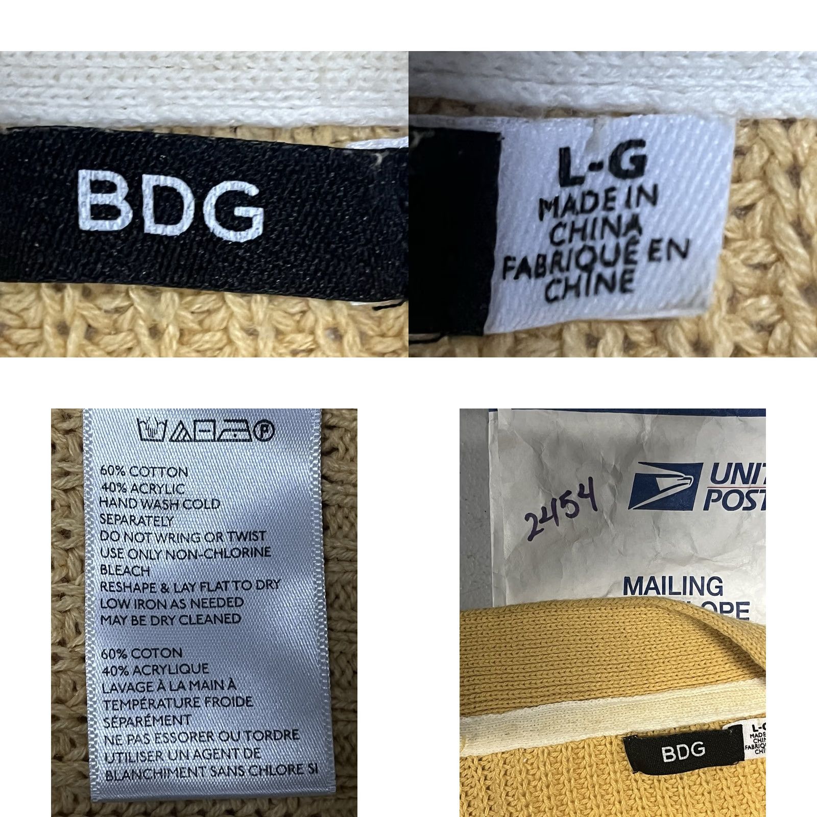 Bdg BDG Knit Long Cardigan Open Front Gold L Women Sweater Cardigan Open Front Flaws See Pic Fall Spring Winter Casual Clothing Size L / US 10 / IT 46 - 8 Thumbnail
