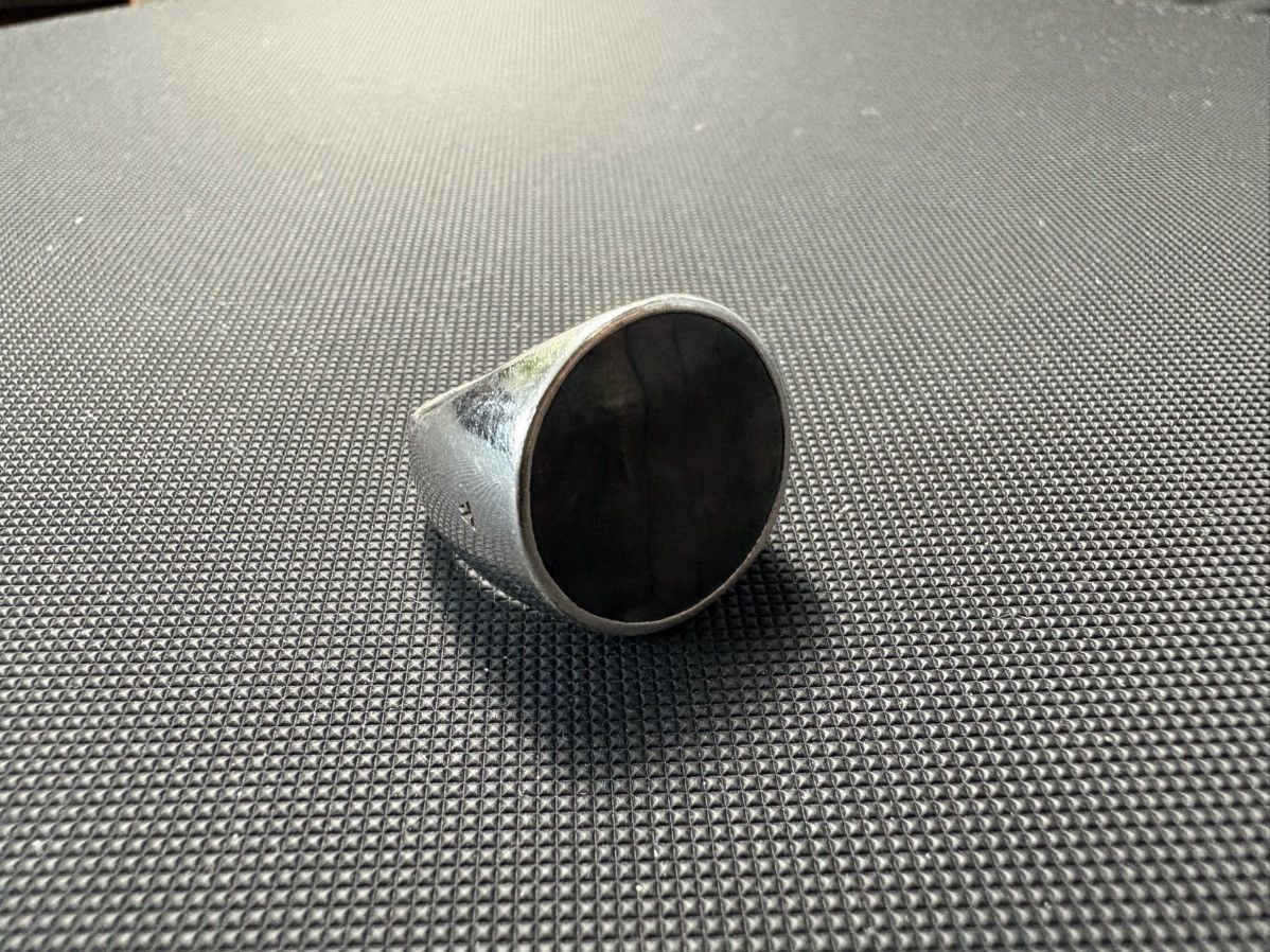 Tom Wood 925 Silver and Black Mother-of-Pearl Ring Size ONE SIZE - 2 Thumbnail