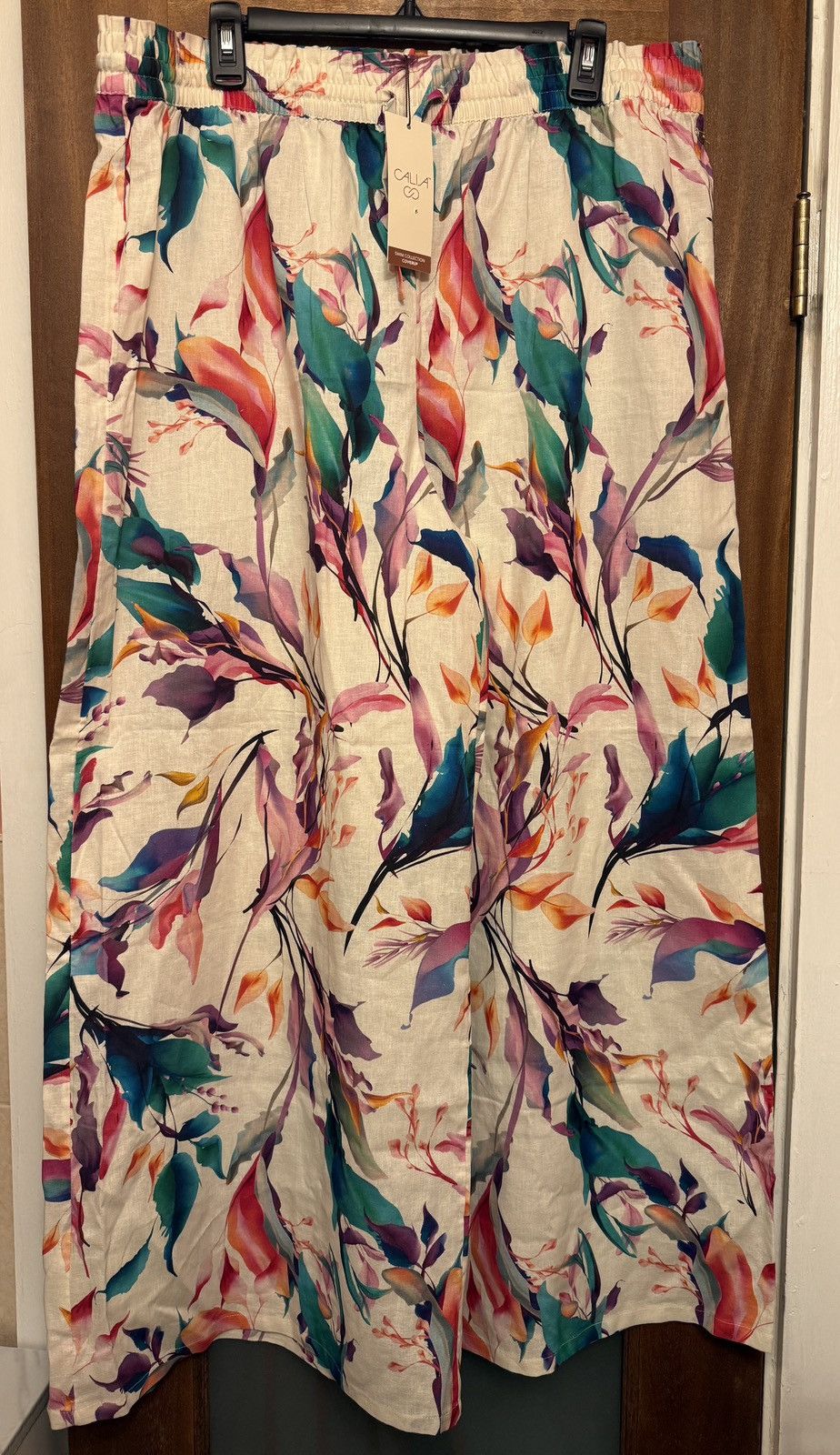 Other Calia Unbleached Floral WideLeg Hi Waist Swim Coverup Pant Size 34" / US 12 / IT 48 - 1 Thumbnail