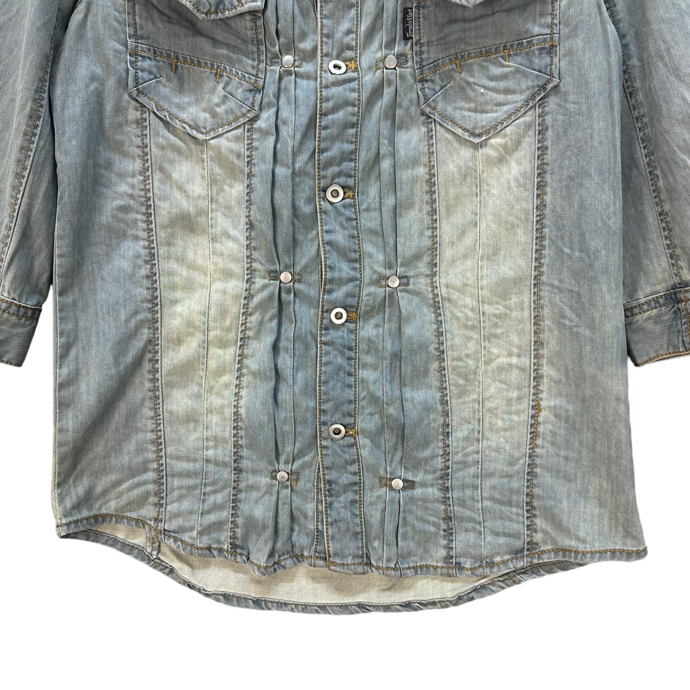 Tornado Mart TORNADO MART 3Q SLEEVE SOFT DENIM JACKET/CHAMBRAY #8768-025 Size L / US 10 / IT 46 - 4 Thumbnail