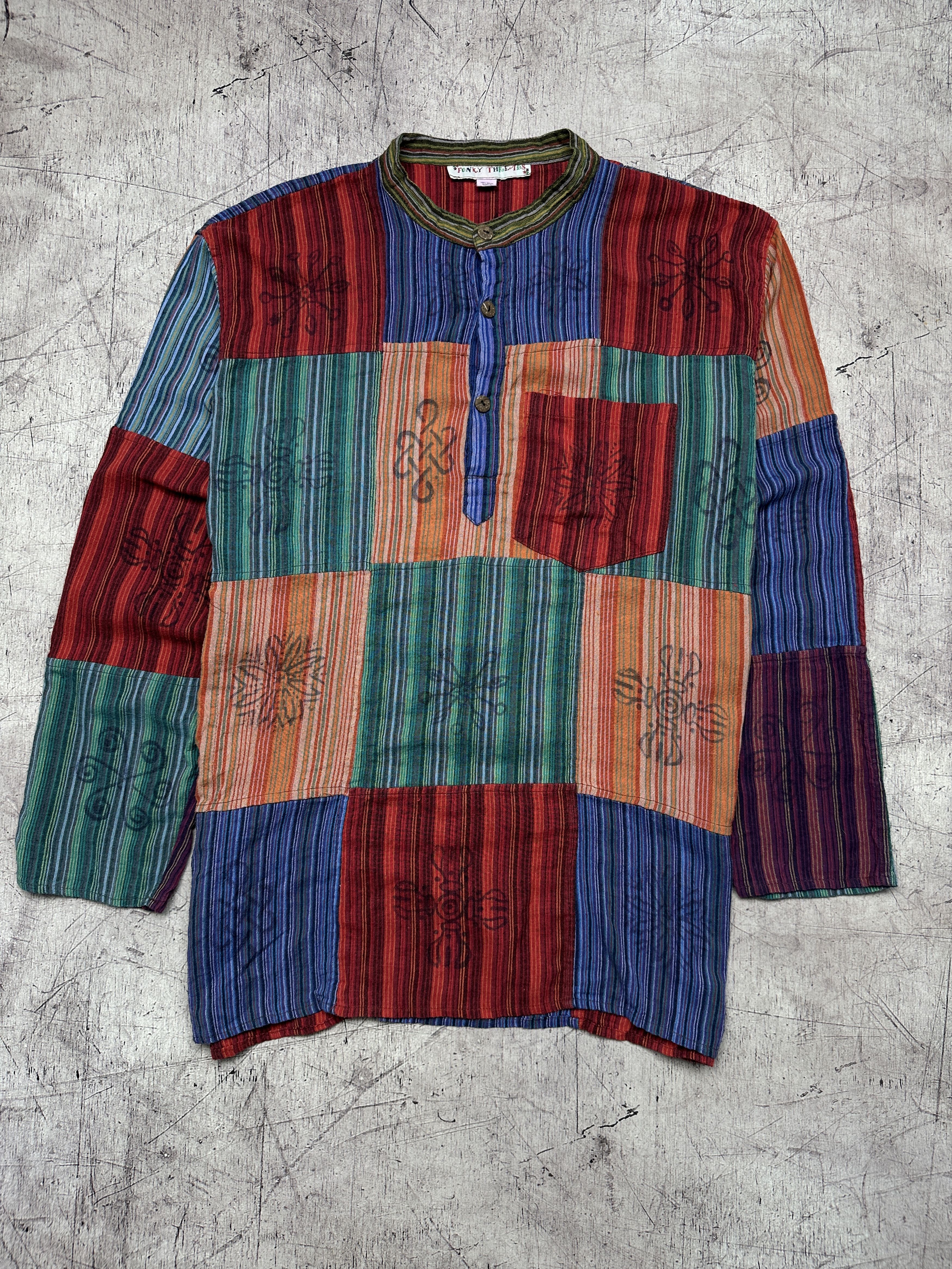 Vintage Nepal Handmade Patchwork Hippie Boho Kapital Style Hoodie Size US XXL / EU 58 / 5 - 1 Thumbnail