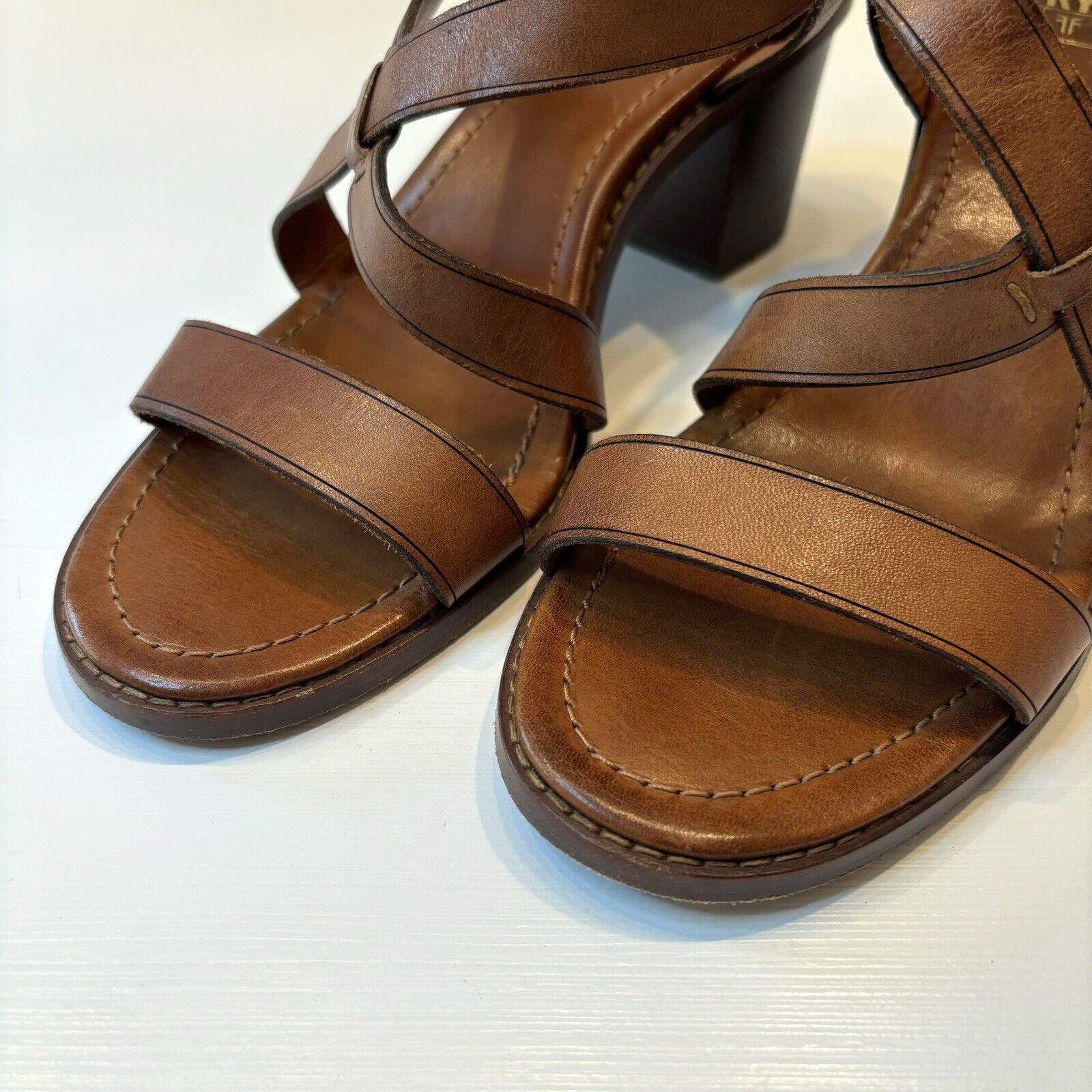 Frye Frye Dani Brown Leather Sandals Heels Shoes US Size 10 M Size US 10 / IT 40 - 5 Thumbnail