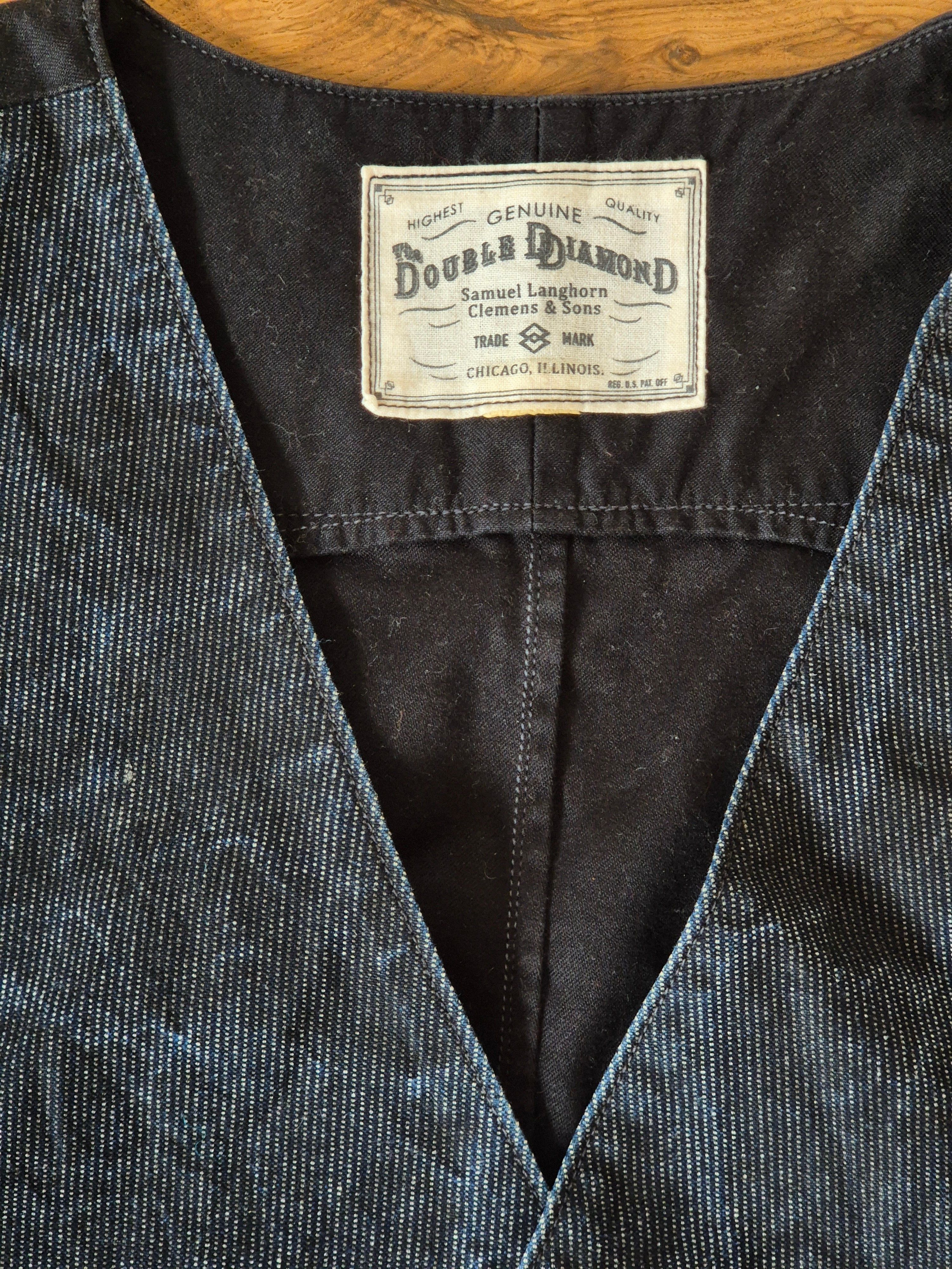 The Real McCoy's The Real McCoy's Double Diamond Black Waistcoat Size 44R - 2 Thumbnail