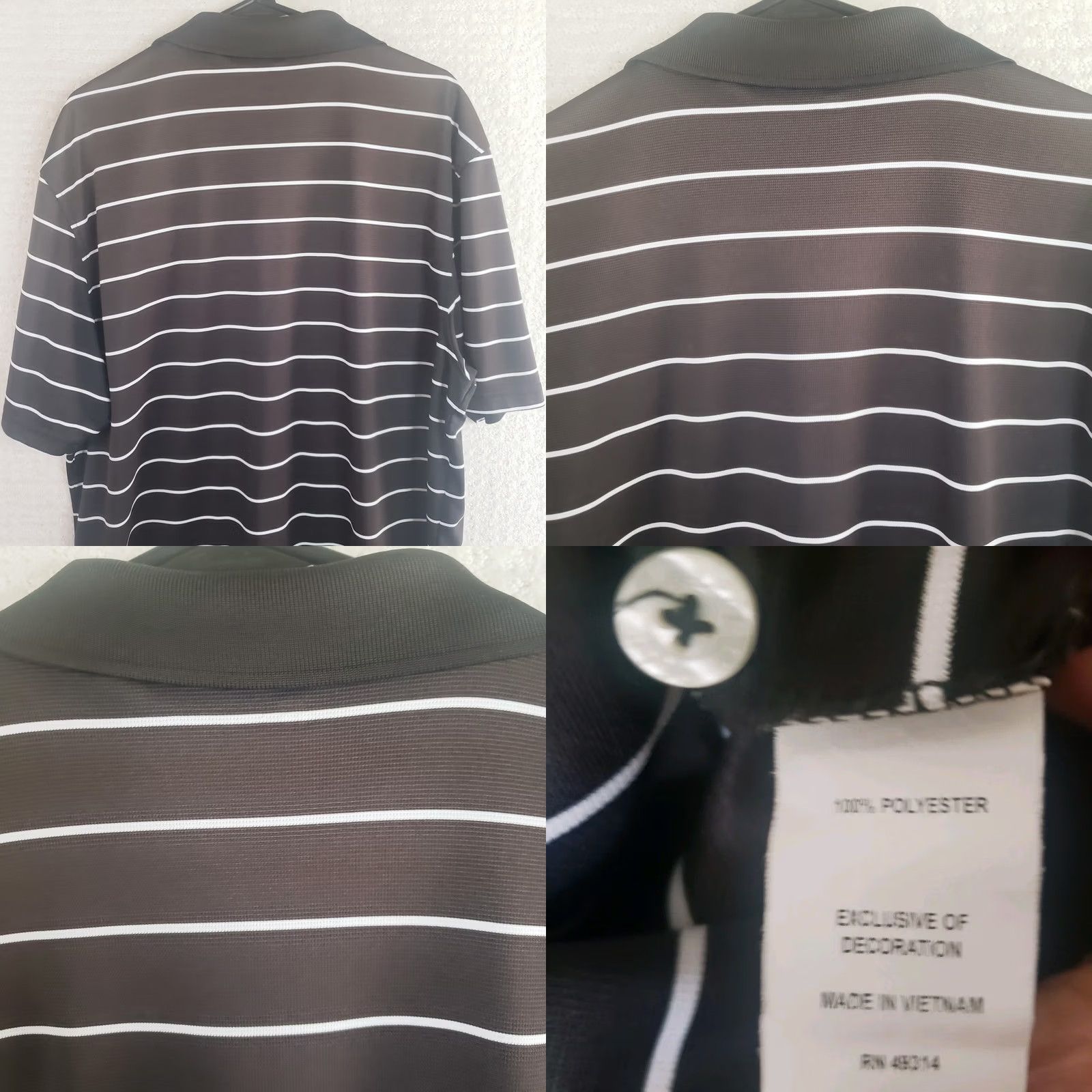 Vintage Gear For Sports Men’s XL Black Striped Short Sleeve Polo Shirt Fripp Island Logo Polo Shirt Men XL Black Fripp Island Logo Size US XL / EU 56 / 4 - 8 Thumbnail