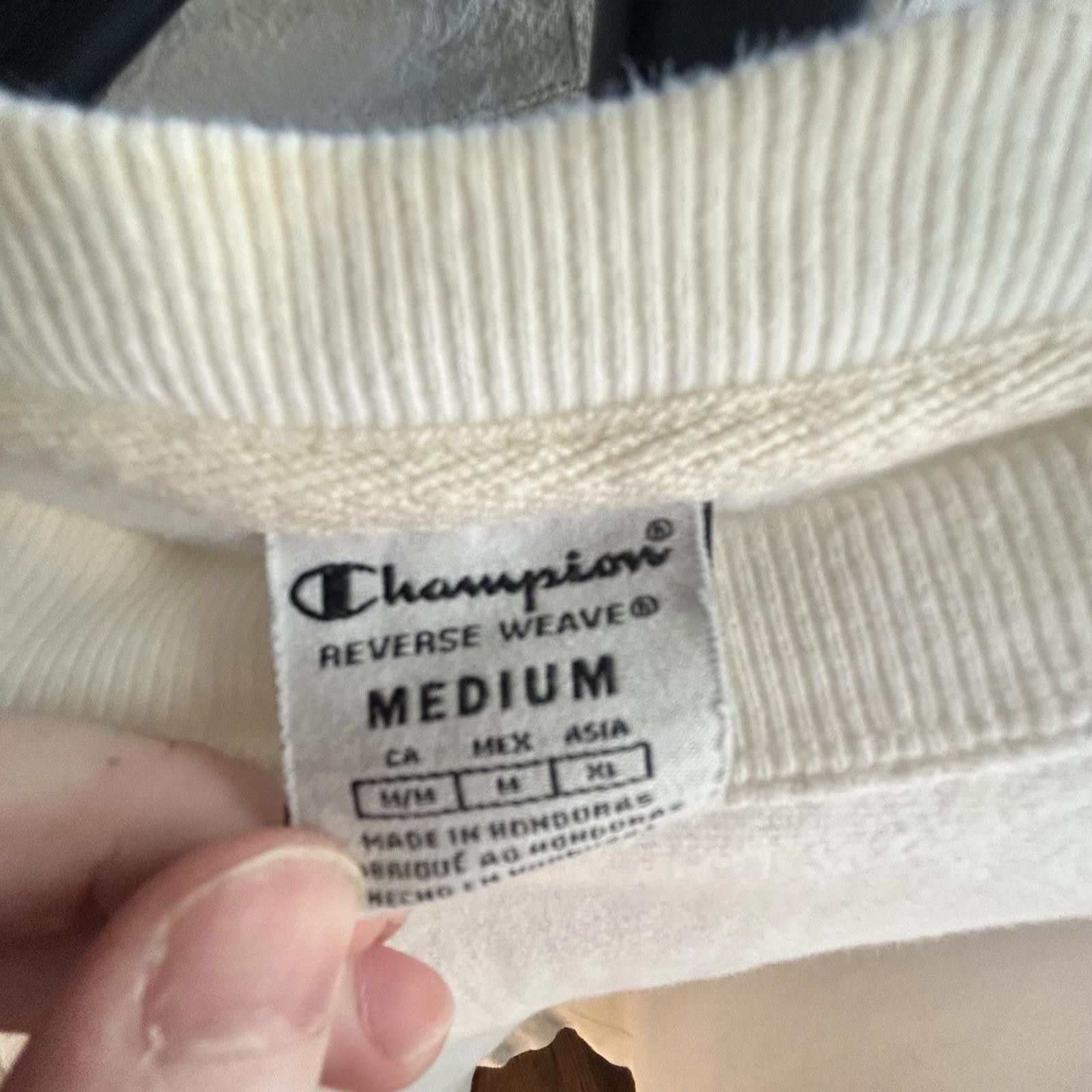 Champion Champion Reverse Weave Medium White Sweatshirt-Cozy Classic! Size US M / EU 48-50 / 2 - 2 Thumbnail