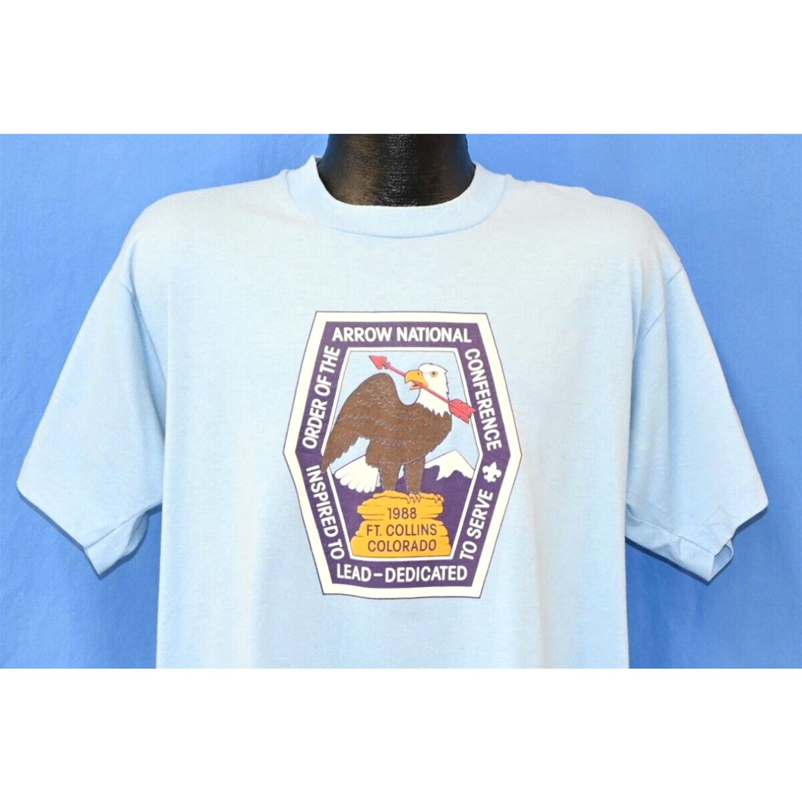 image of Screen Stars VTG 90's Boy Scouts Order Arrow National Conference Fort Collins Co T-Shirt XL in Whit