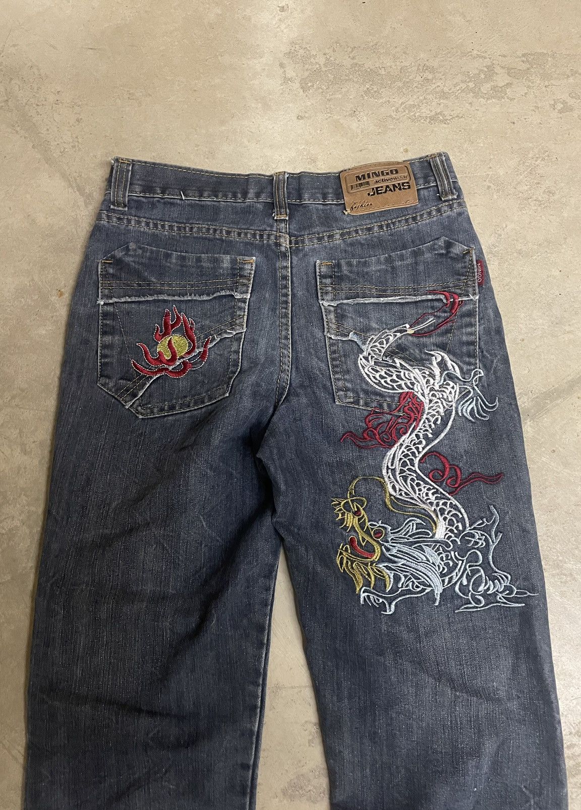 Japanese Brand Vintage Embroidered Japanese Denim Jeans Size 29" - 2 Thumbnail