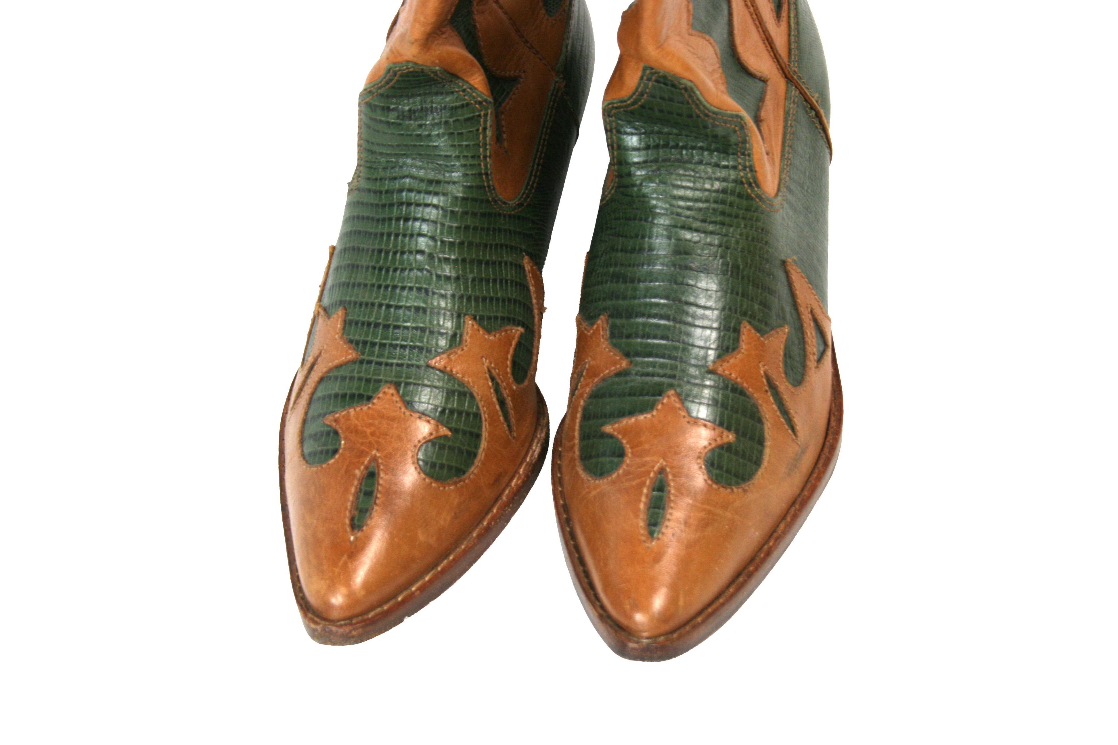 Cowboy Equipment Circle S Leather Cowboy Boots Made in Brazil Size US 7.5 / IT 37.5 - 5 Thumbnail