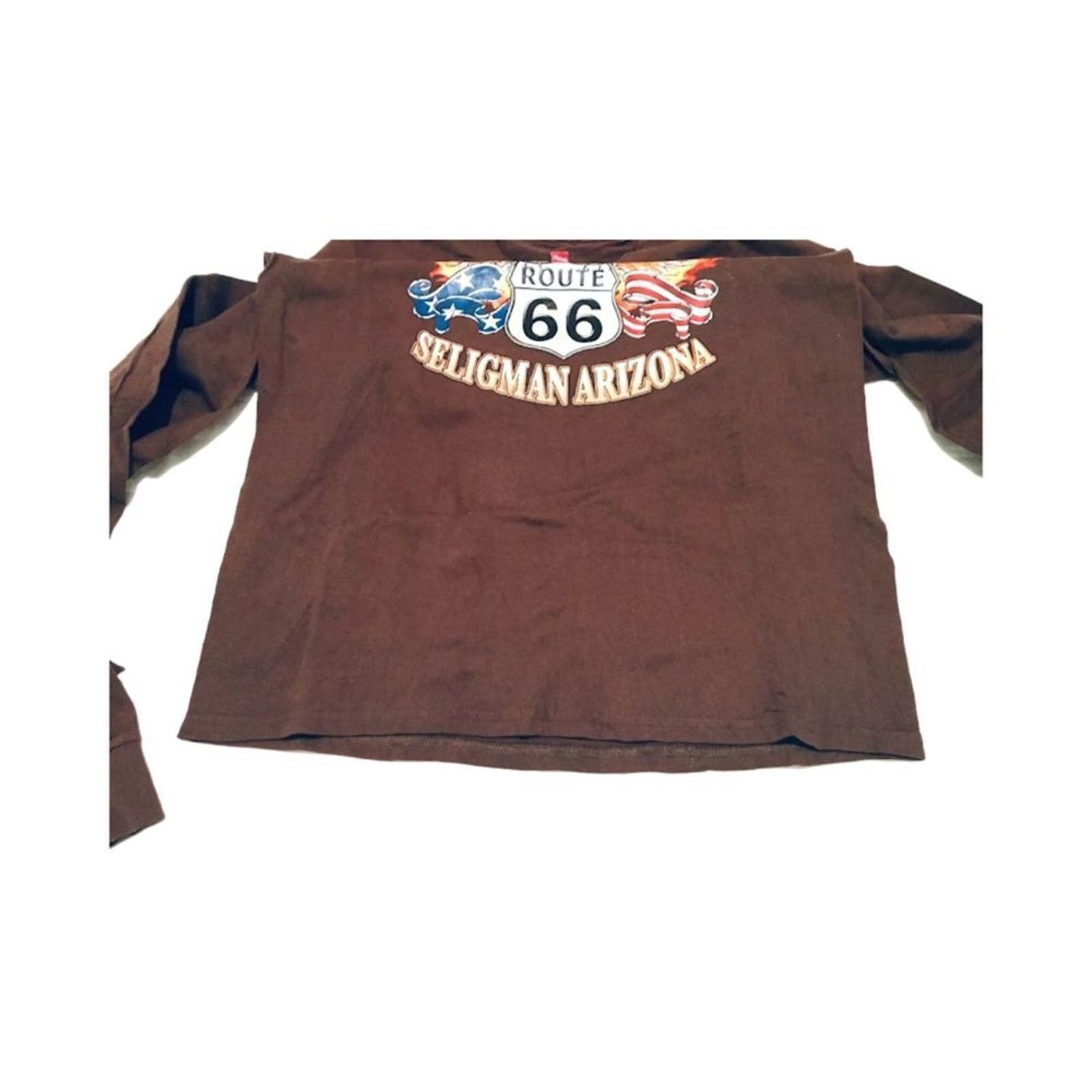 Hanes Hanes Men`s Sweatshirt T-shirt Route 66 Seligman Arizona L Size US L / EU 52-54 / 3 - 3 Thumbnail