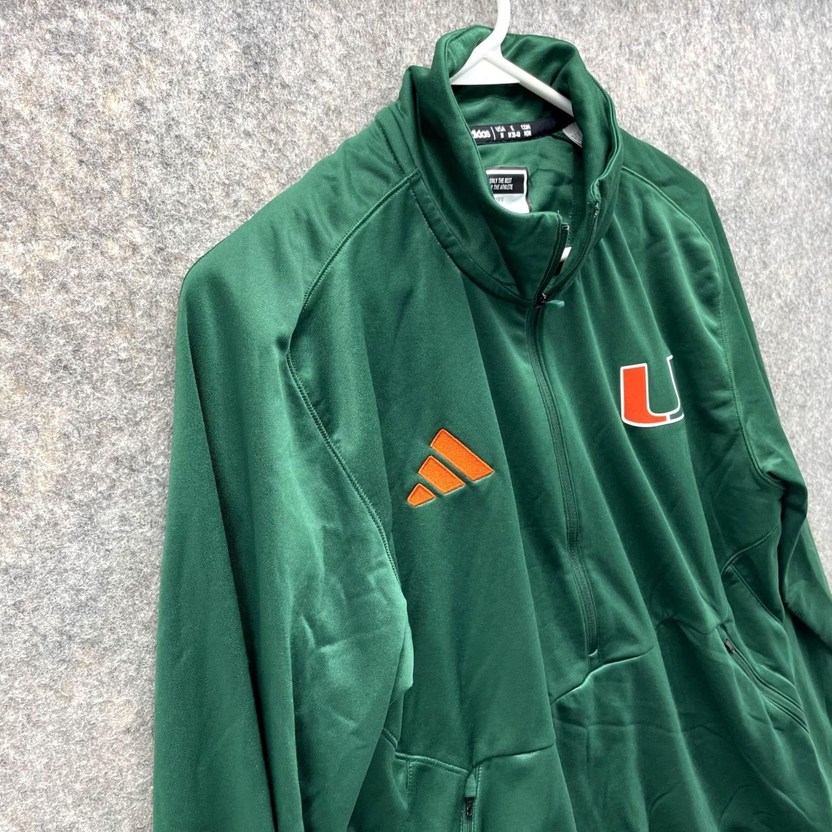 Adidas VINTAGE adidas Jacket Women Medium Green 1/2 Zip Miami Hurricanes Track Pullover Size M / US 6-8 / IT 42-44 - 3 Thumbnail