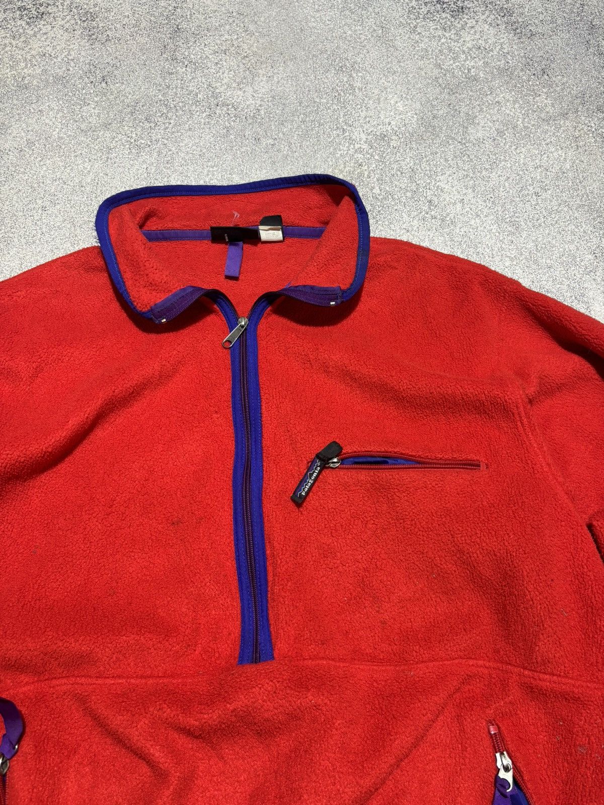 Patagonia × Vintage Vintage Patagonia Short Cropped Fleece Jacket 1/2 Zip Size US XL / EU 56 / 4 - 2 Thumbnail