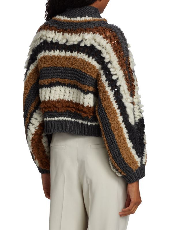 Brunello Cucinelli o1y0825 Turtleneck Cashmere Blend Sweater in Multicolor Size S / US 4 / IT 40 - 4 Thumbnail