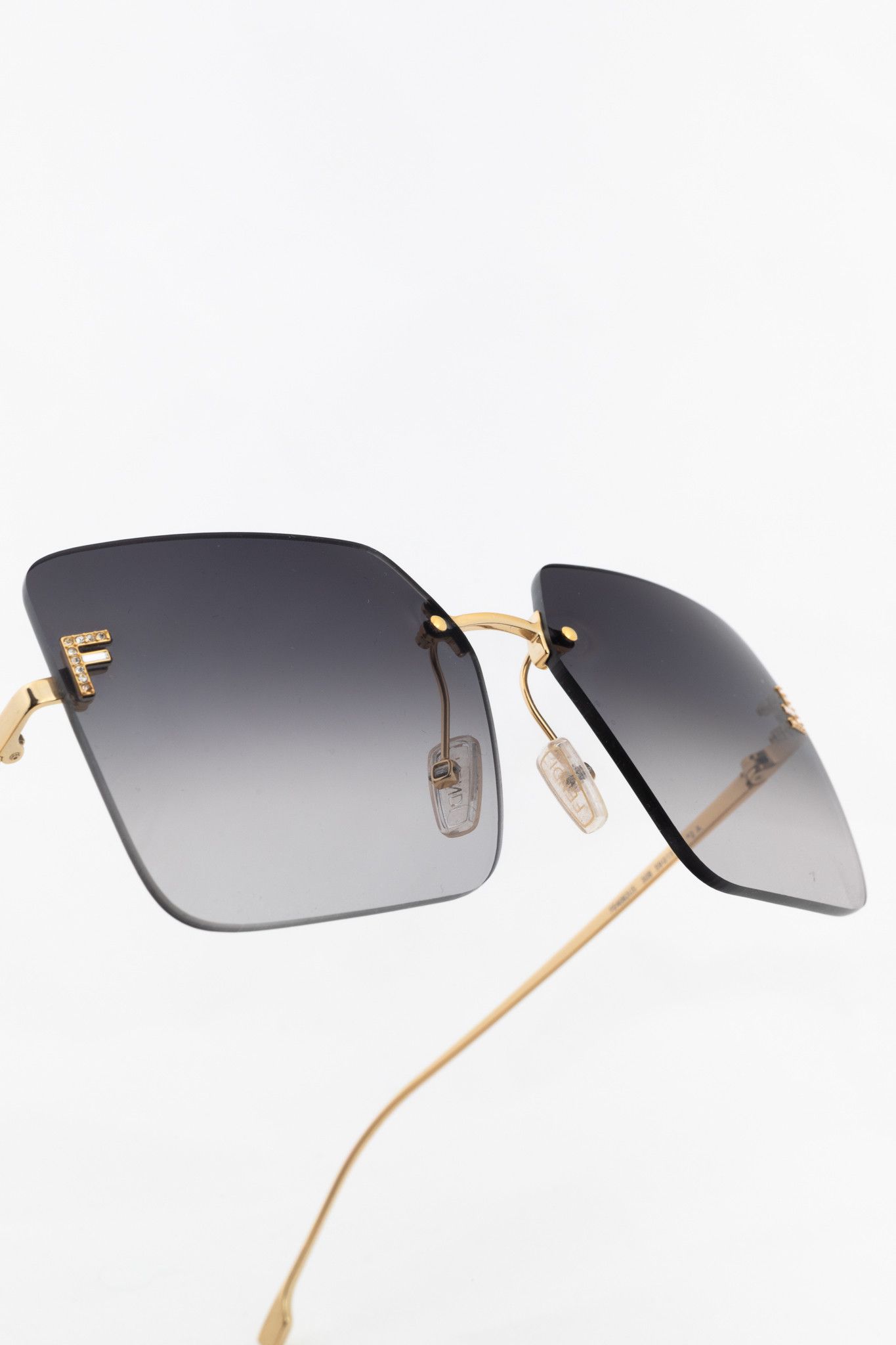 Fendi Fendi First FE4082US Gold-Tone FF-Crystal Square Sunglasses Size ONE SIZE - 5 Thumbnail