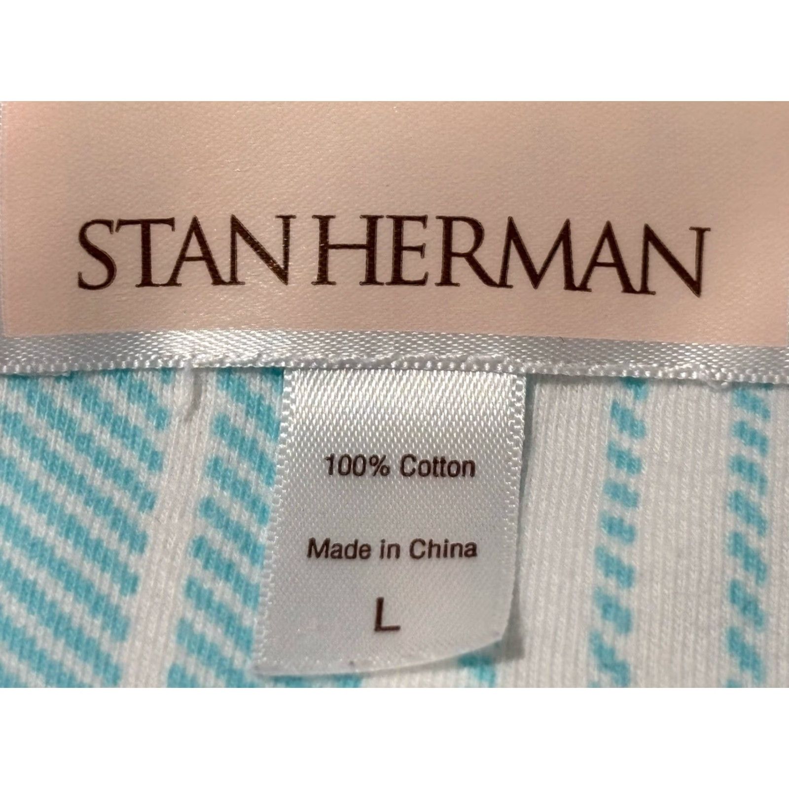 Vintage VINTAGE Stan Herman Striped Kaftan Dress Women’s L Blue White Pockets Size L / US 10 / IT 46 - 6 Thumbnail