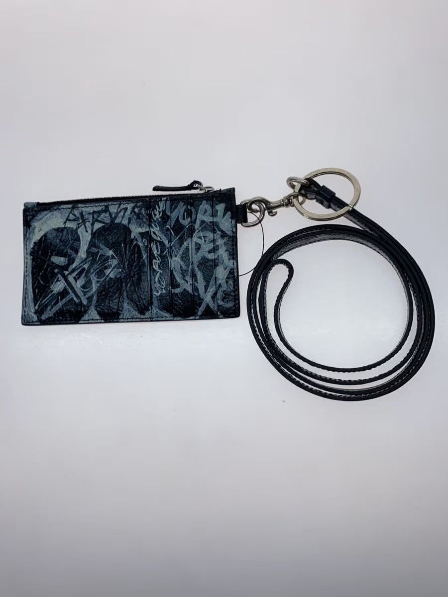 Balenciaga Balenciaga Graffiti Leather Card Holder Black Size ONE SIZE - 2 Thumbnail