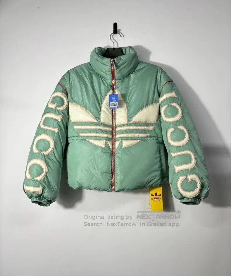Gucci x Adidas Mint Green Puffer Jacket.