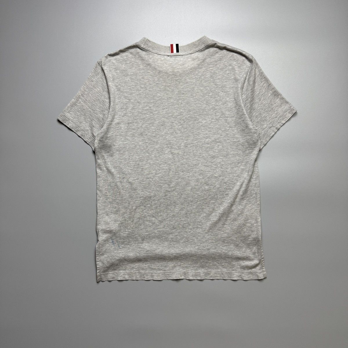 Thom Browne Thom Browne - RWB Grey Side Slit Tshirt Size S / US 4 / IT 40 - 2 Thumbnail